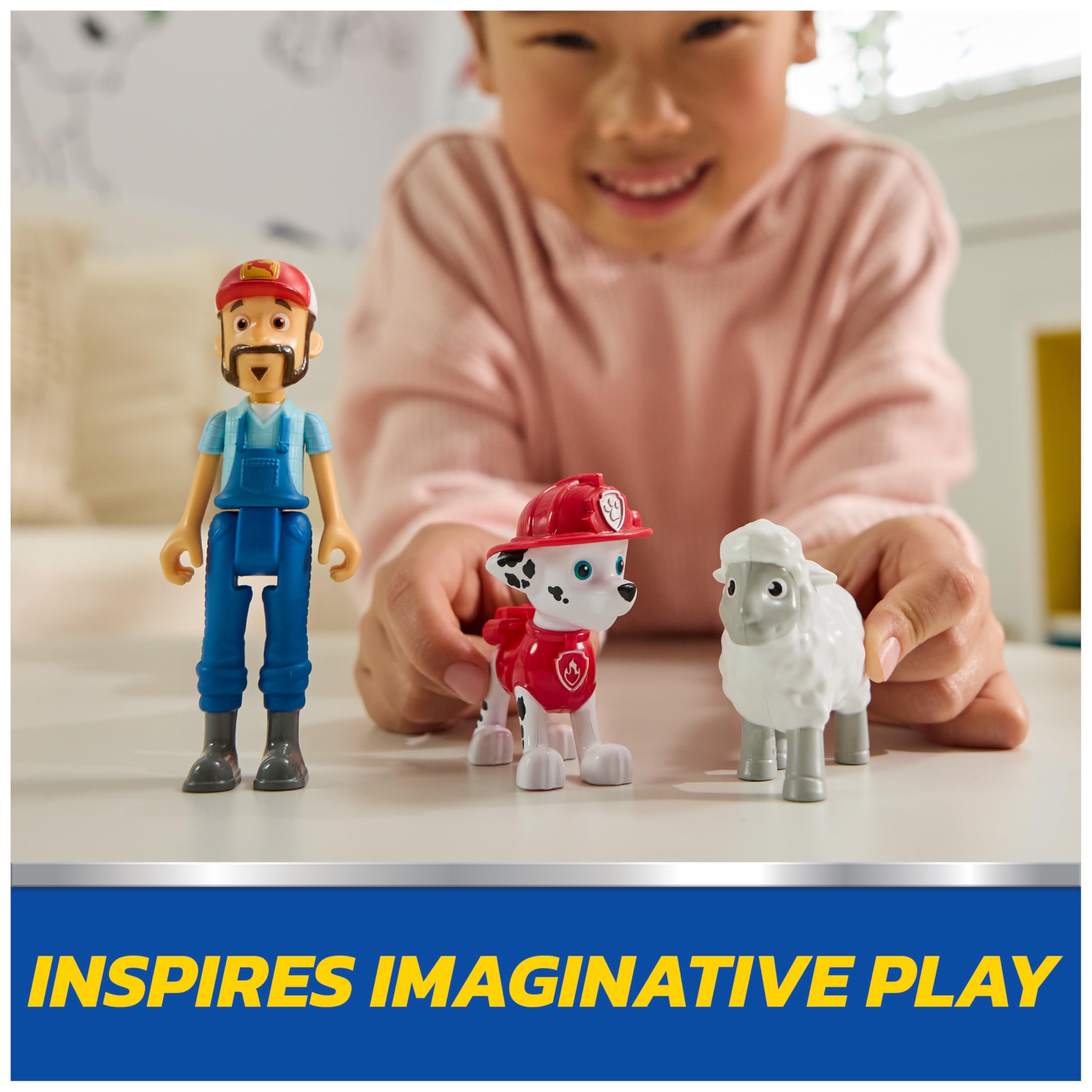Paw Patrol Marshall & Farmer Al Figure Pack with Sheep Toy Figure | Ages 3-9 | 3 Figures