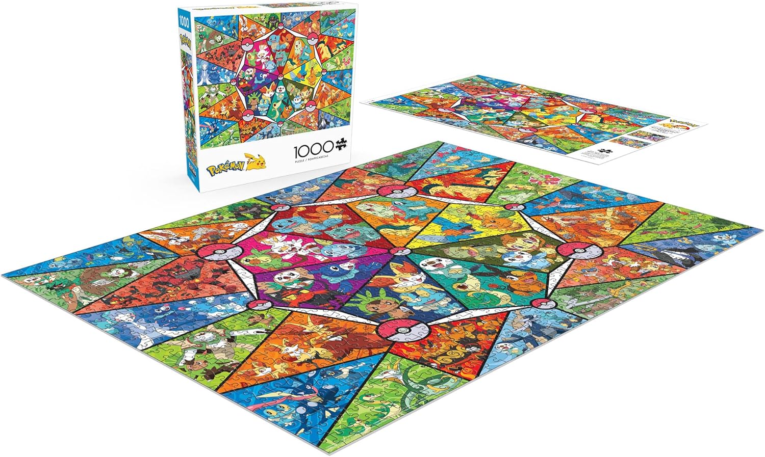 Pokémon - Stained Glass Starters - 1000 Piece Jigsaw Puzzle by Buffalo Games 4
