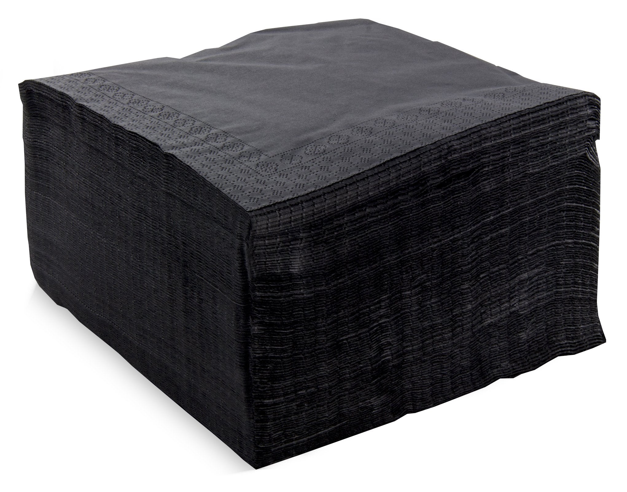 Morigami 40 x 40 cm 2-Ply 1/4 Fold Napkins - Pack of 100 - Black 1