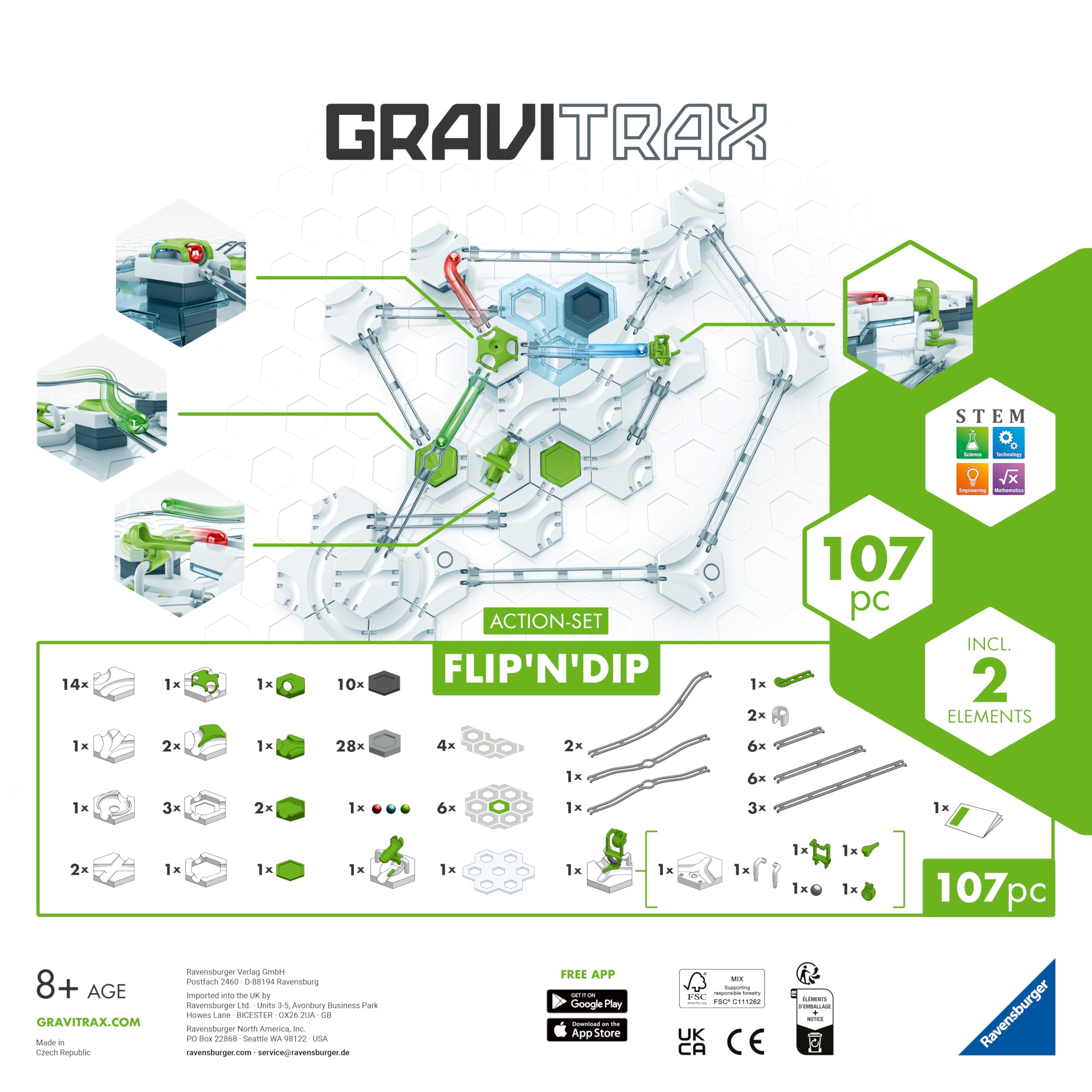 Ravensburger GraviTrax Flip n Dip Starter Set - Marble Run Construction Toy 6