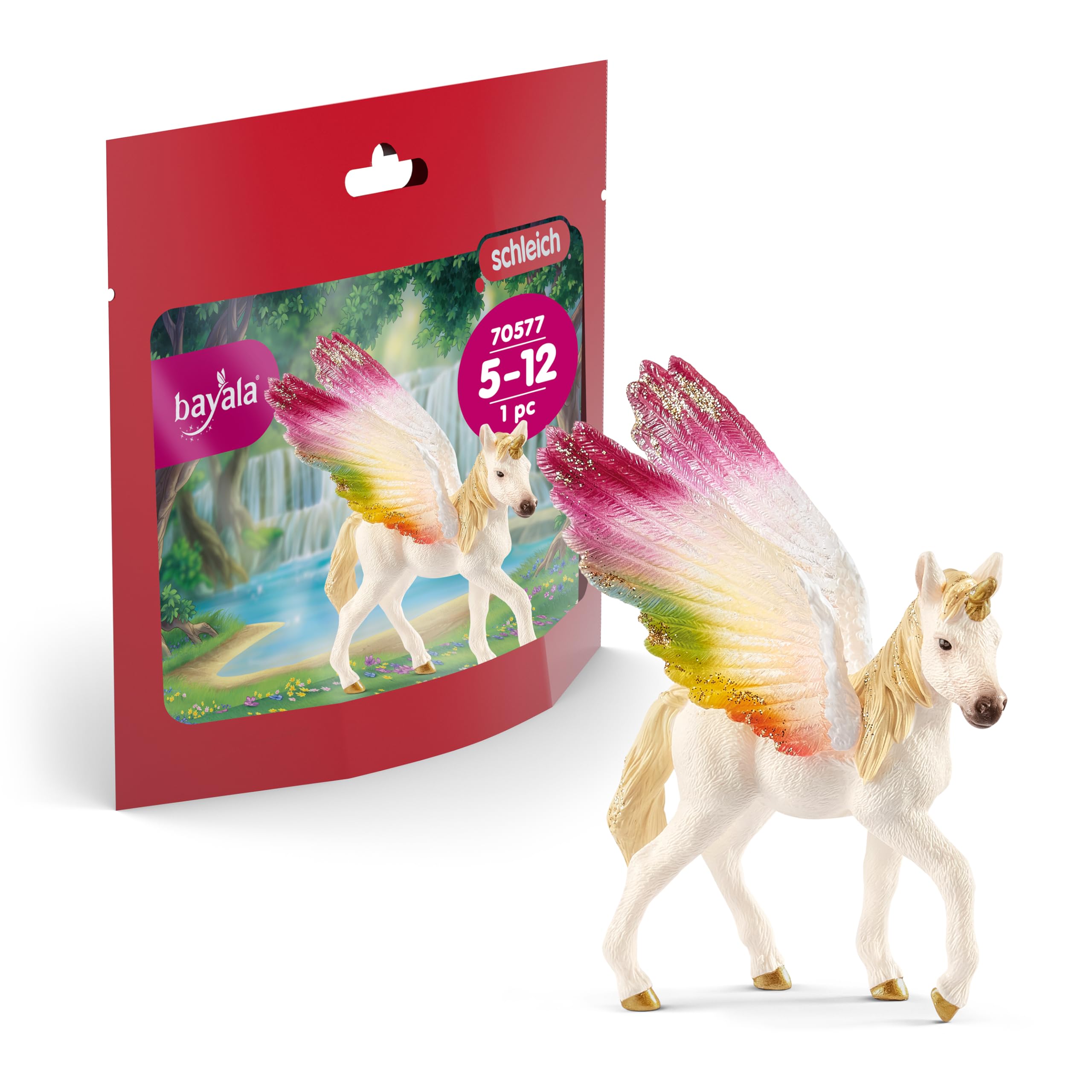 Schleich 70577 Winged Rainbow Unicorn Foal - Fantasy Toy Figurine | Ages 5-12 1