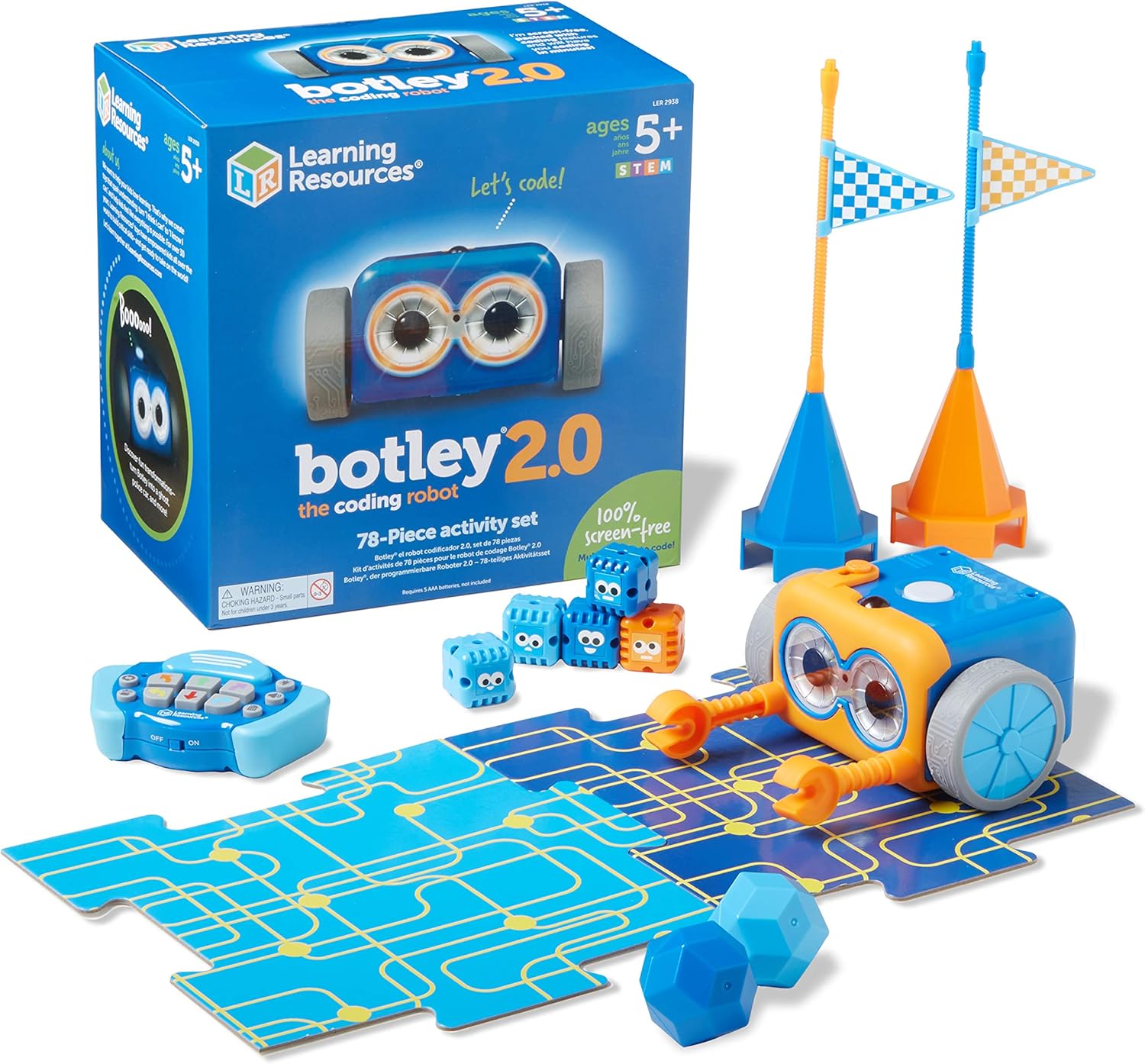 Learning Resources Botley 2.0 Coding Robot Activity Set - Screen-Free STEM Play for Ages 5-9 1
