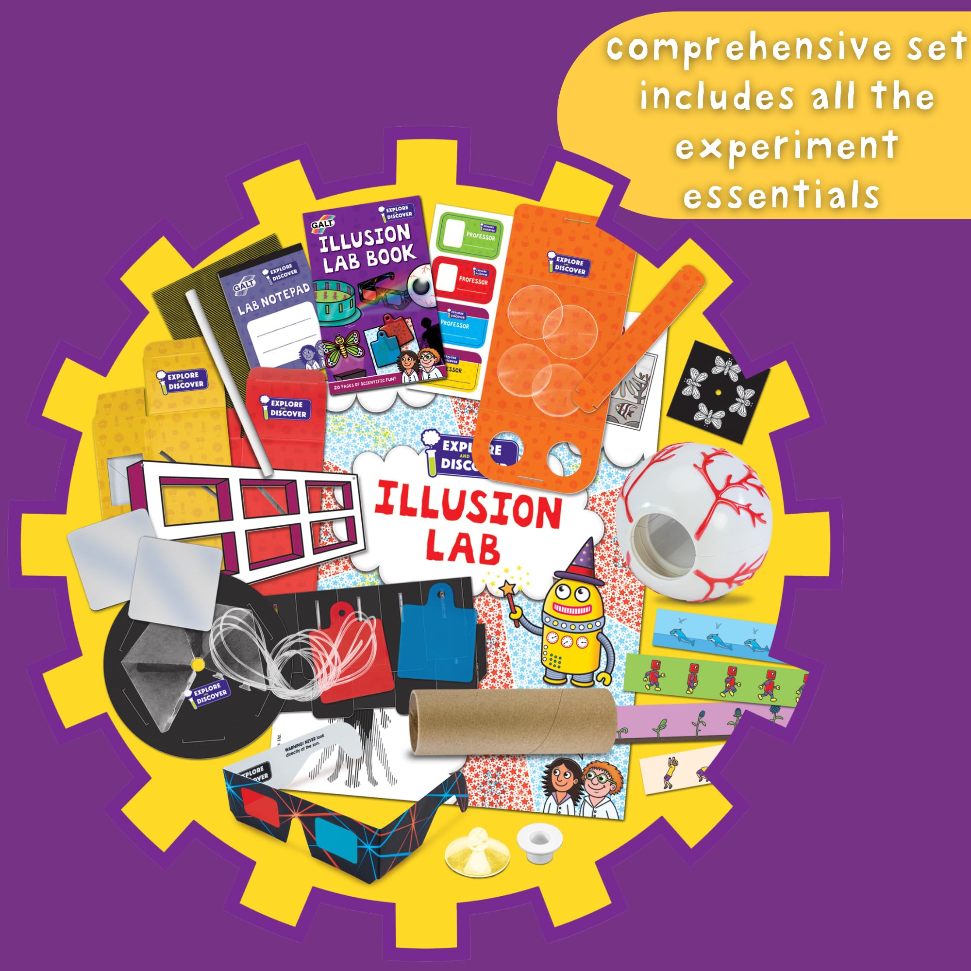 Galt Illusion Lab - 9 Fun Science Experiments for Kids Ages 6+ 7