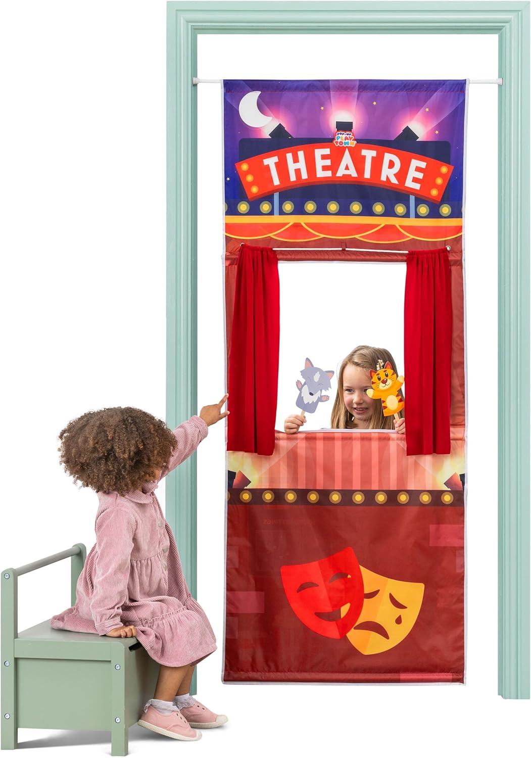 Pop-Up Play Town Puppet Theatre - Doorway Playset for Kids 3-7 Years