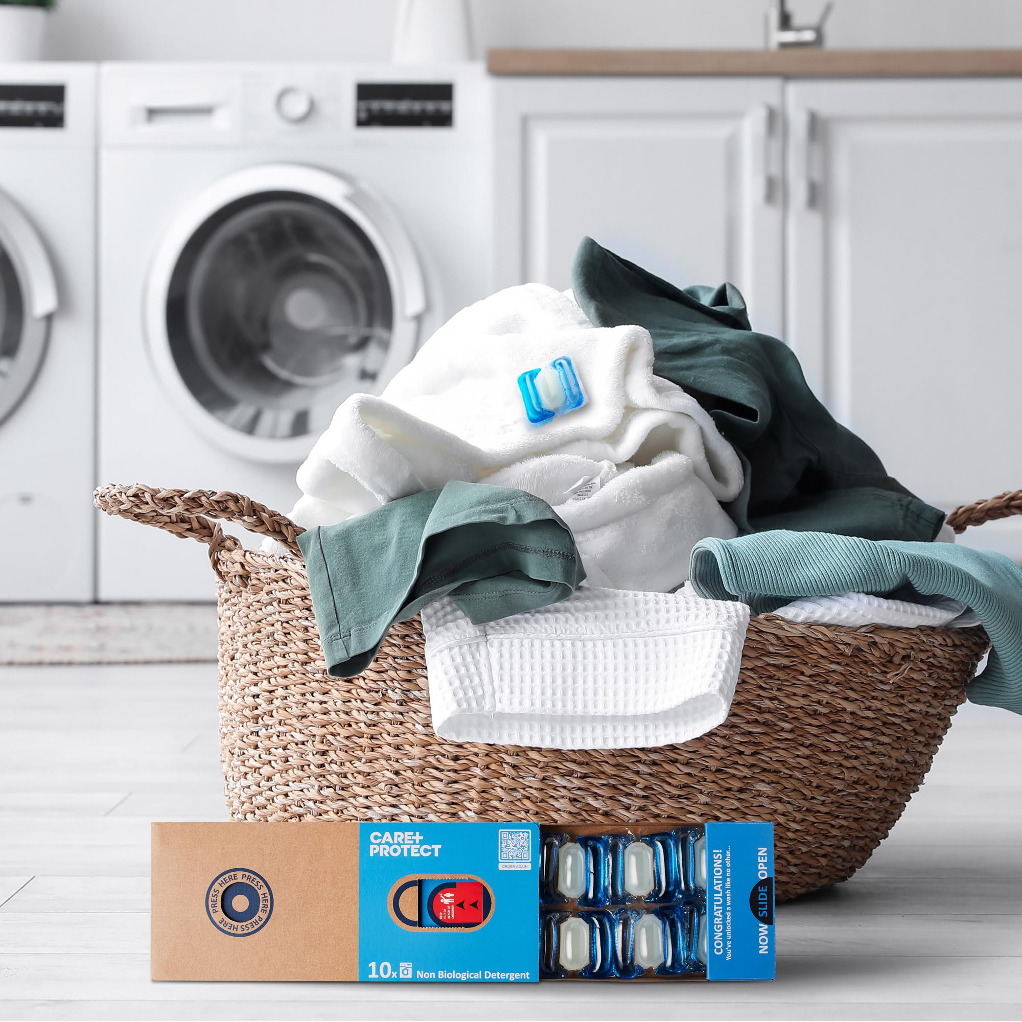 CARE + PROTECT - Premium Laundry Detergent Capsules 3-in-1 Non-Bio 5