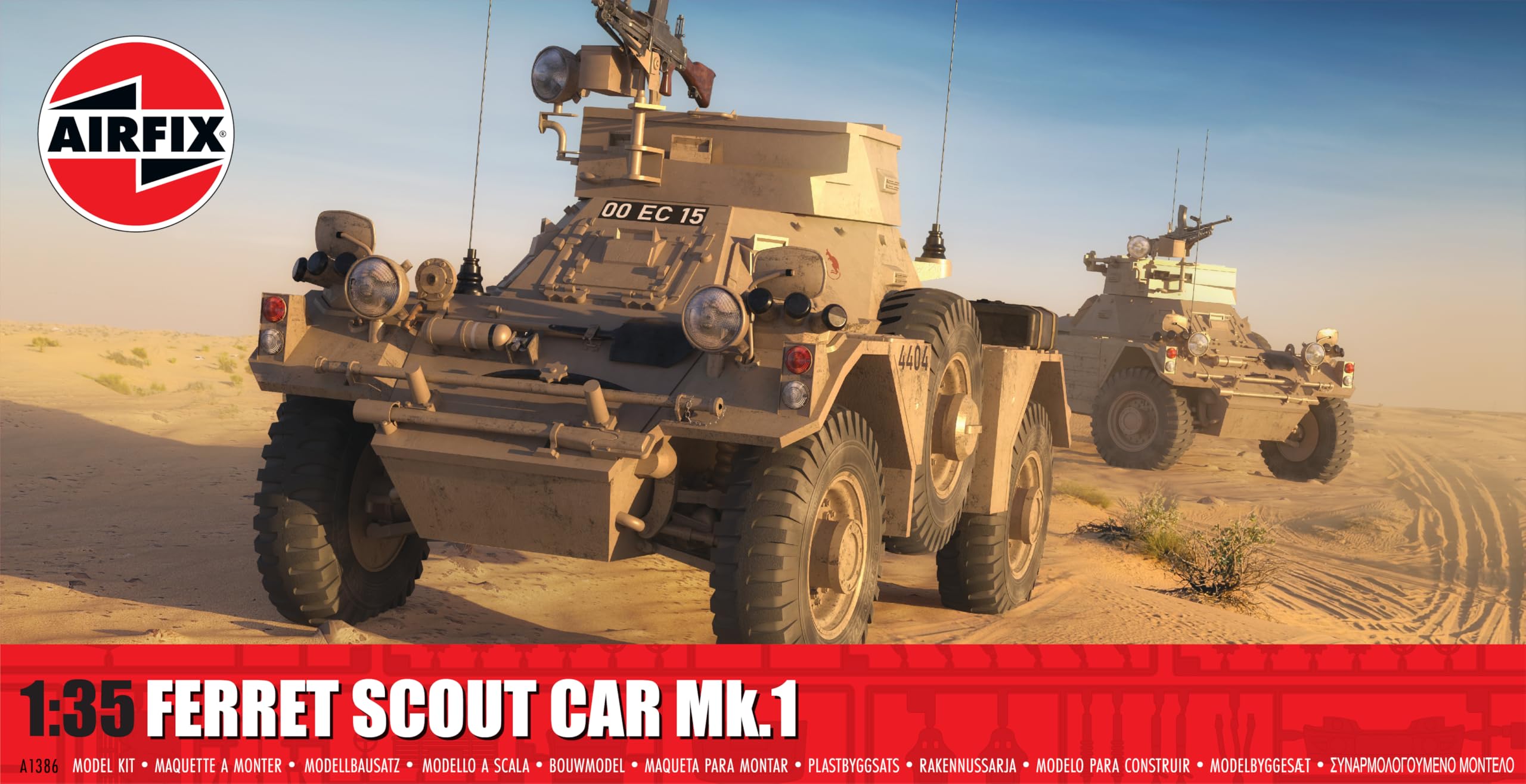 Airfix A1386 Ferret Scout Car Mk 1 Military Model Building Kit | Scale 1:35 | Skill Level 2