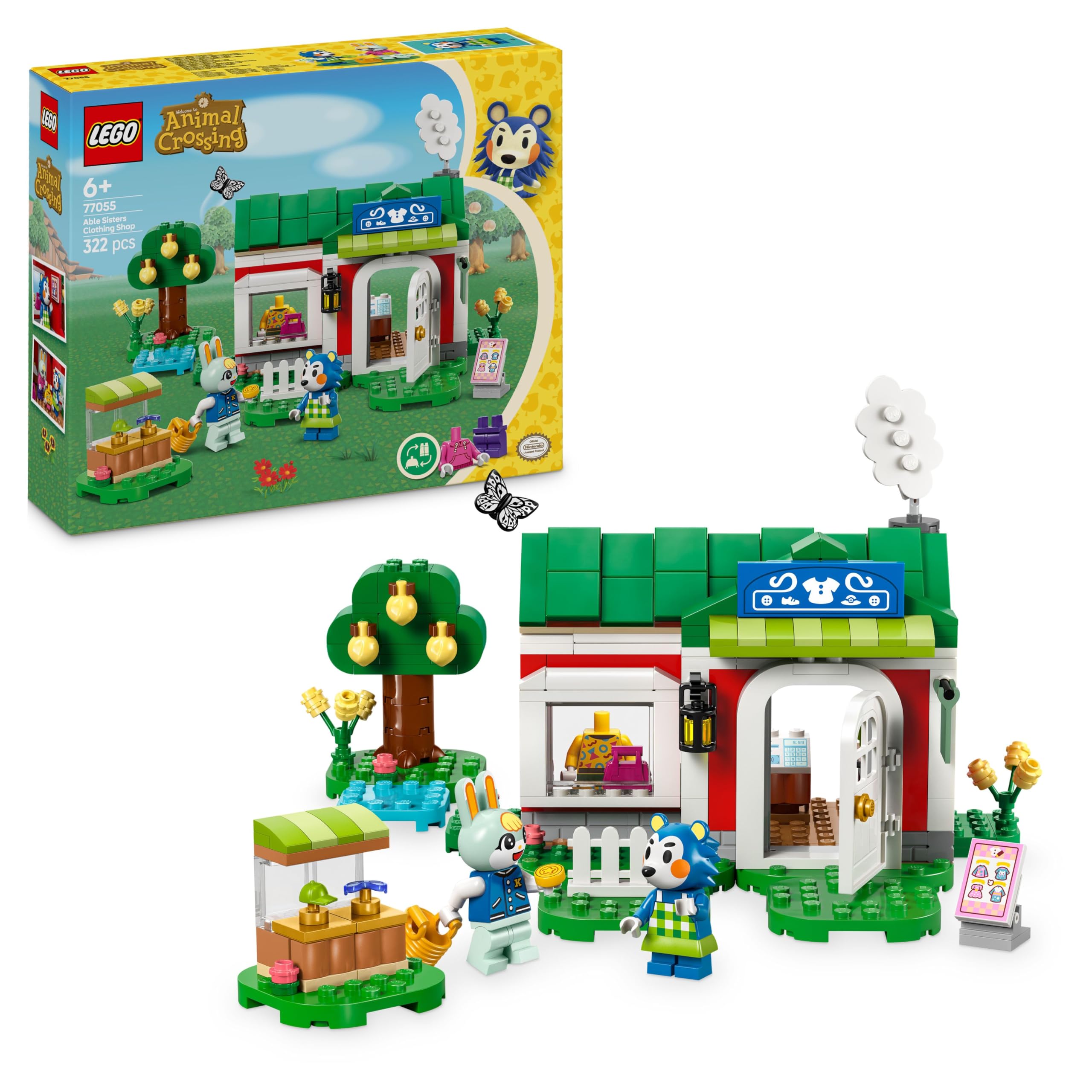 LEGO Animal Crossing Able Sisters Clothing Shop Playset 77055 | Ages 6+ | Includes Mabel & Sasha Minifigures
