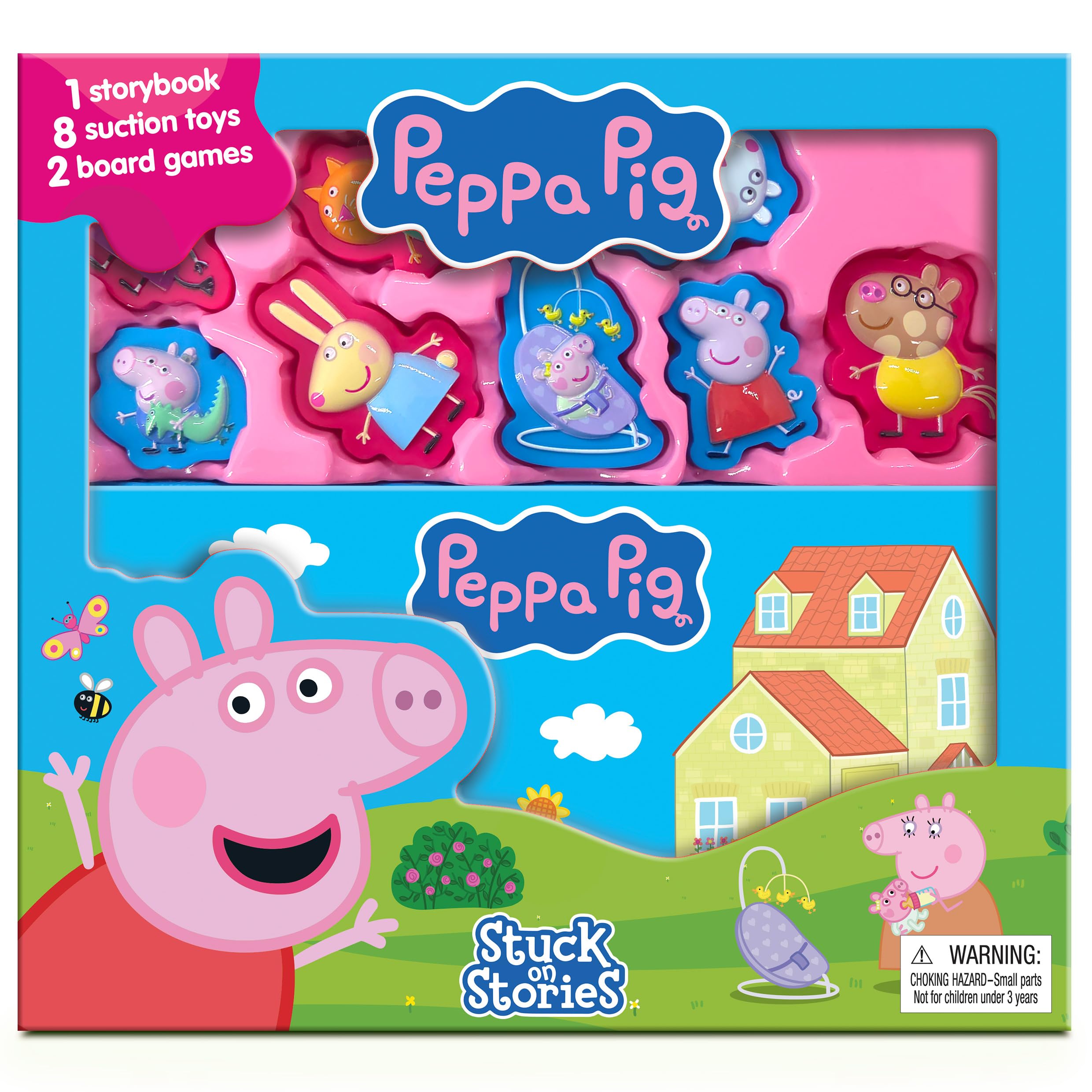 Phidal Peppa Pig Stuck on Stories Activity Book - 16-Page Storybook, 8 Toy Suction Cups, 2 Board Games | Ages 3+ 1