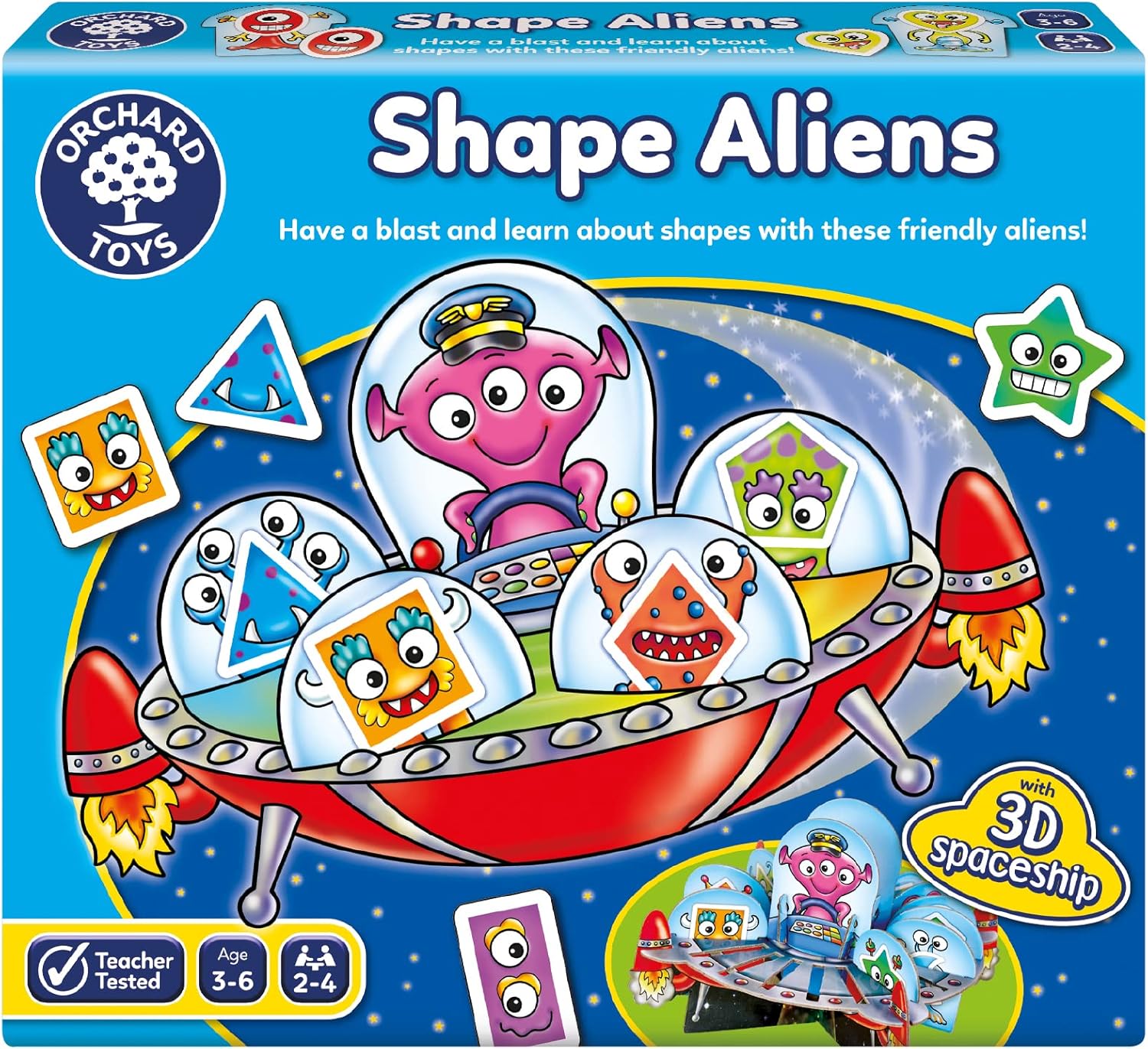 Orchard Toys Shape Aliens Game - Space Themed Board Game for Family Fun 1