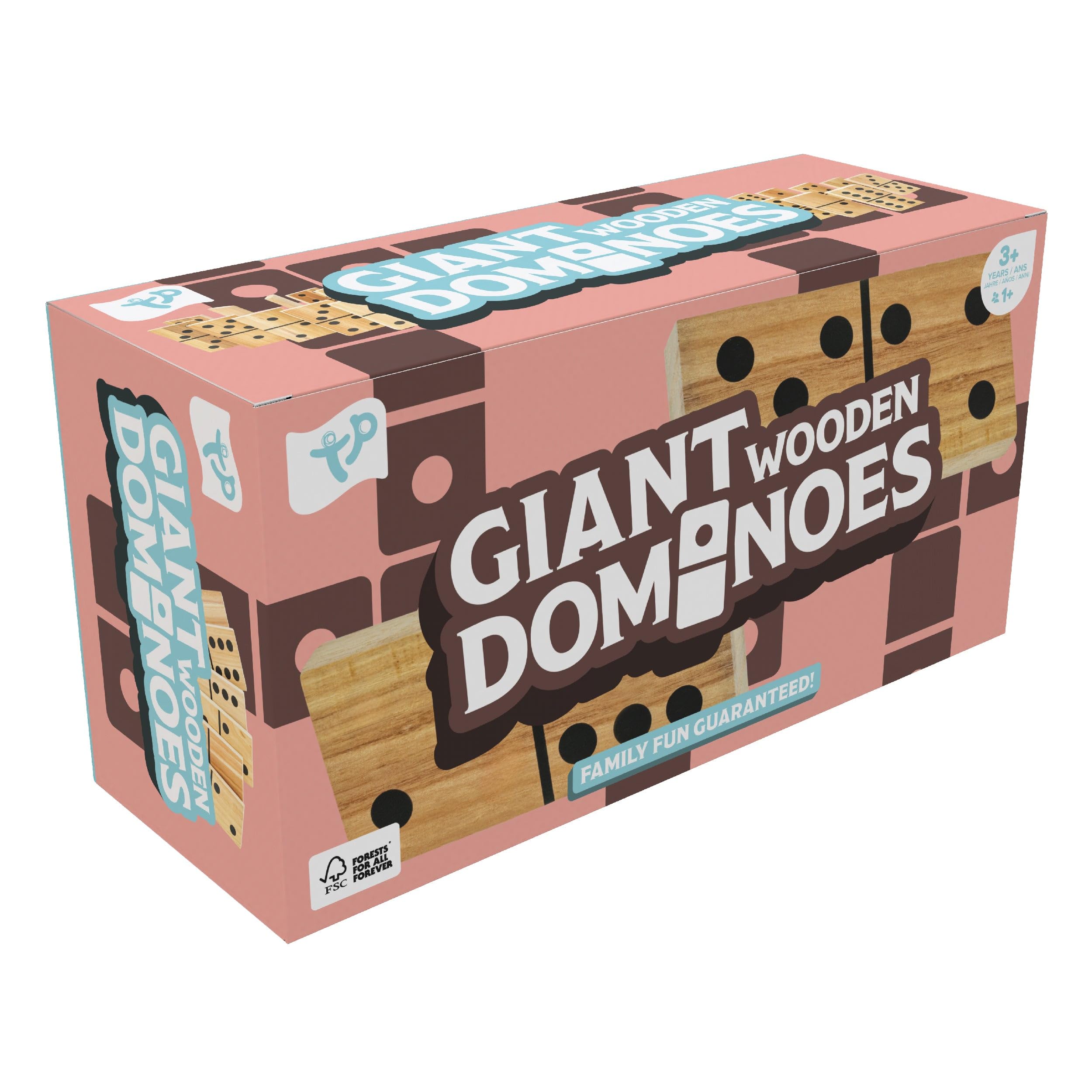 TP Toys Giant Wooden Dominoes - FSC Wood, 28 Tiles, Ages 3+ 9