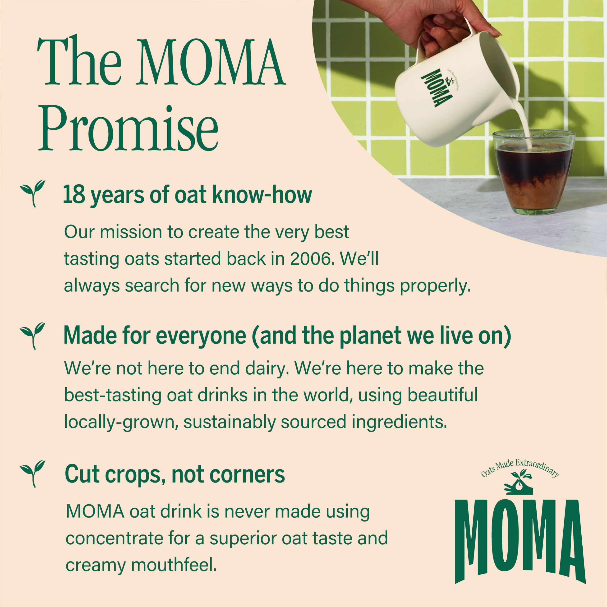 MOMA Extra Creamy Oat Drink - 750ml - 100% Plant-Based, Vegan, No Added Sugar 9