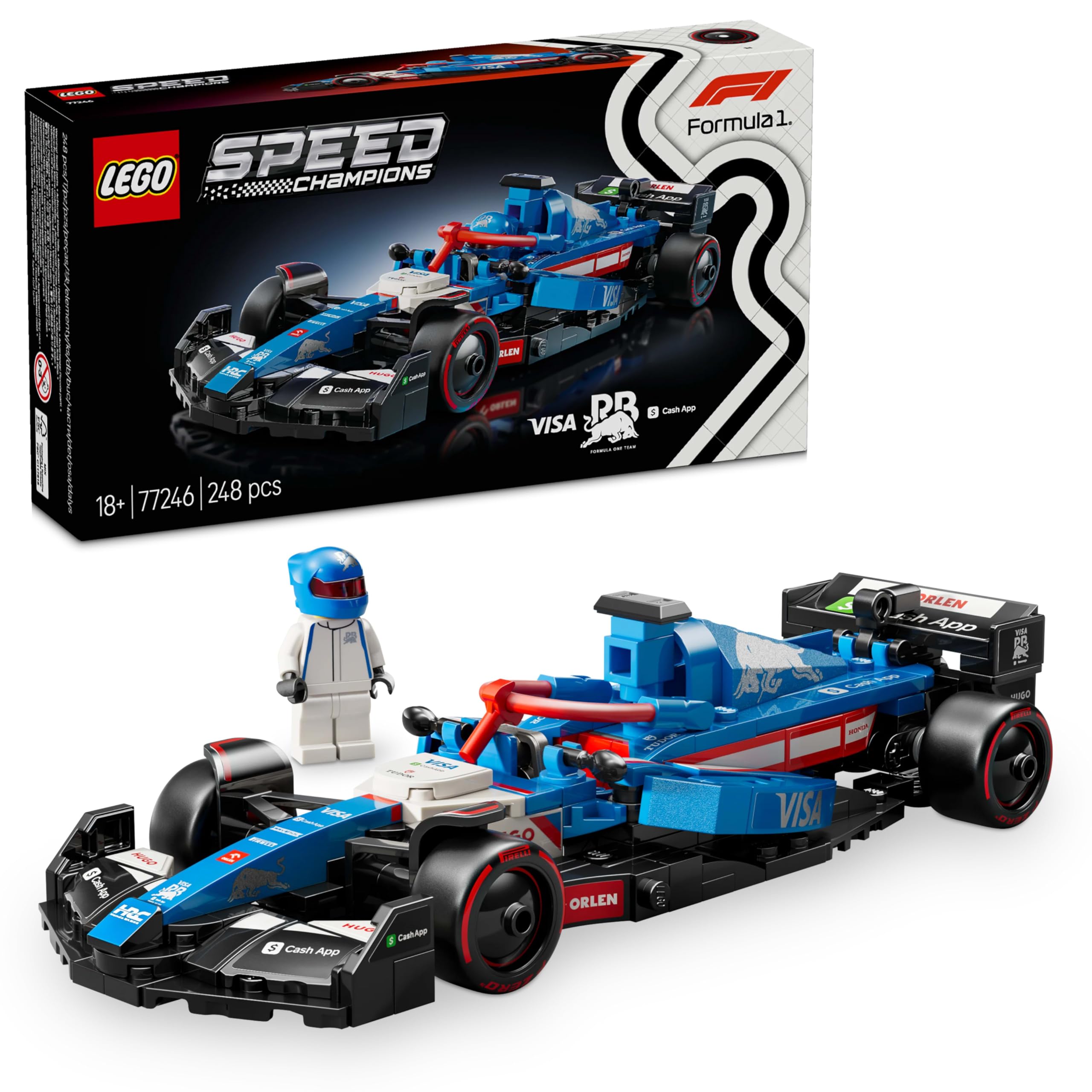 LEGO Speed Champions Visa Cash App RB VCARB 01 F1 Race Car Building Set with Driver Minifigure 1