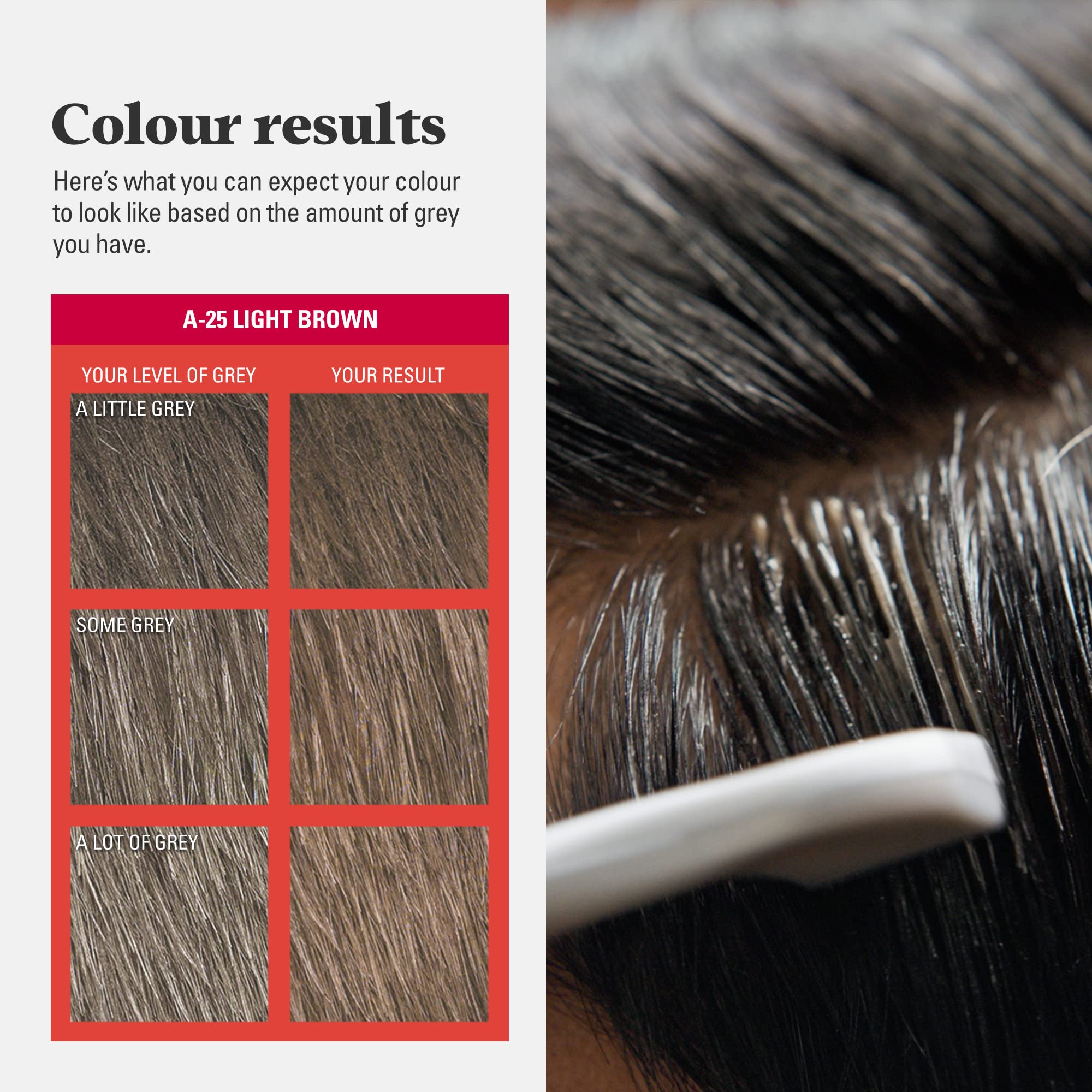 Just For Men Ultra Light Brown Hair Colour Dye - Comb-In Applicator, Ammonia & Peroxide Free (A25) 4