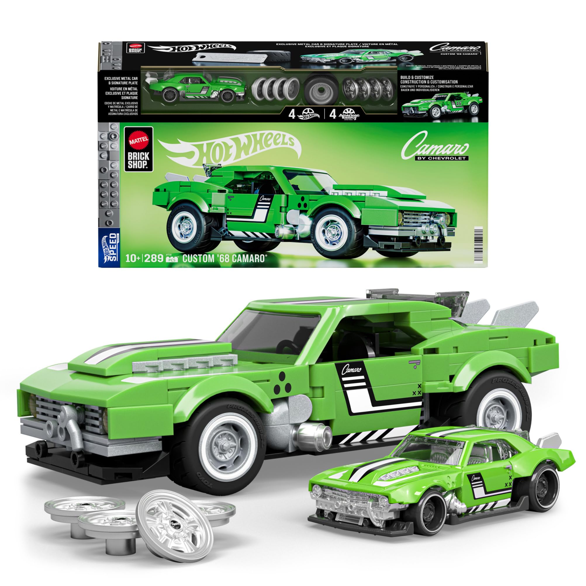 Mattel Brick Shop Hot Wheels Speed Series Building Set - Custom ’68 Camaro (290 Pieces, Ages 10+) 1