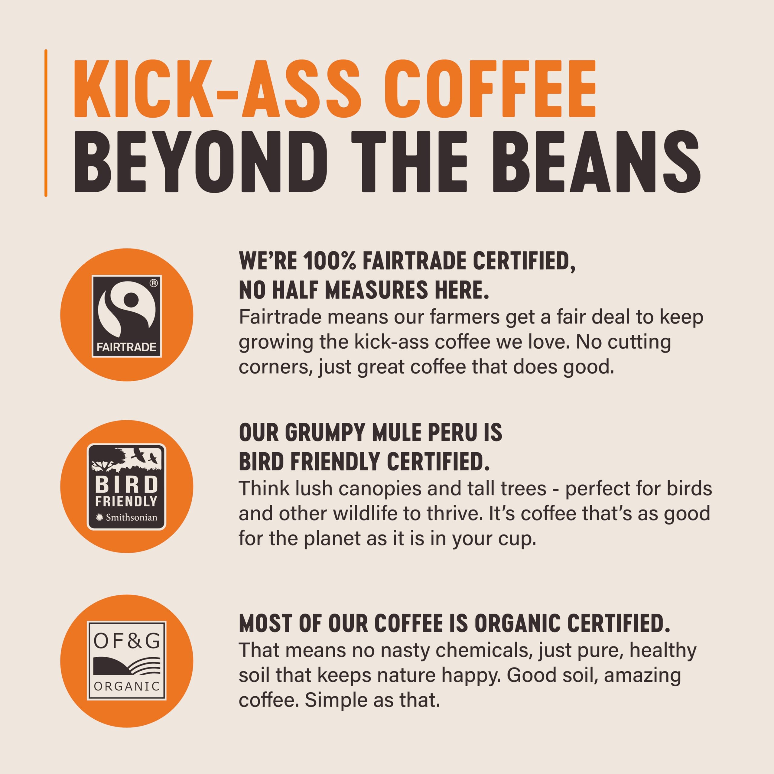 Grumpy Mule Easy Does It Swiss Water Organic Decaf Ground Coffee 5