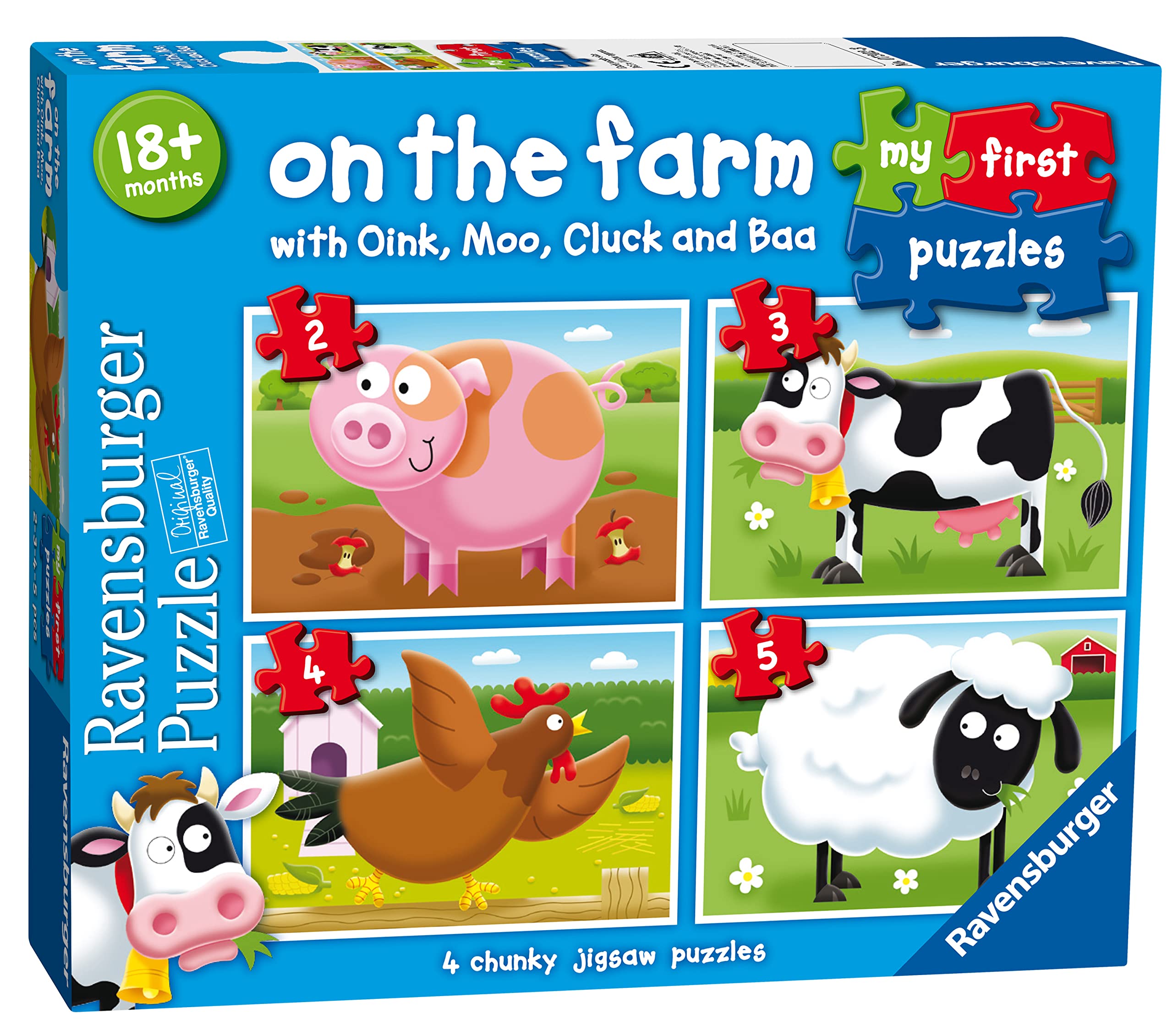 Ravensburger On The Farm My First Jigsaw Puzzles - 2, 3, 4 & 5 Piece Puzzles for Toddlers 18 Months+ 1