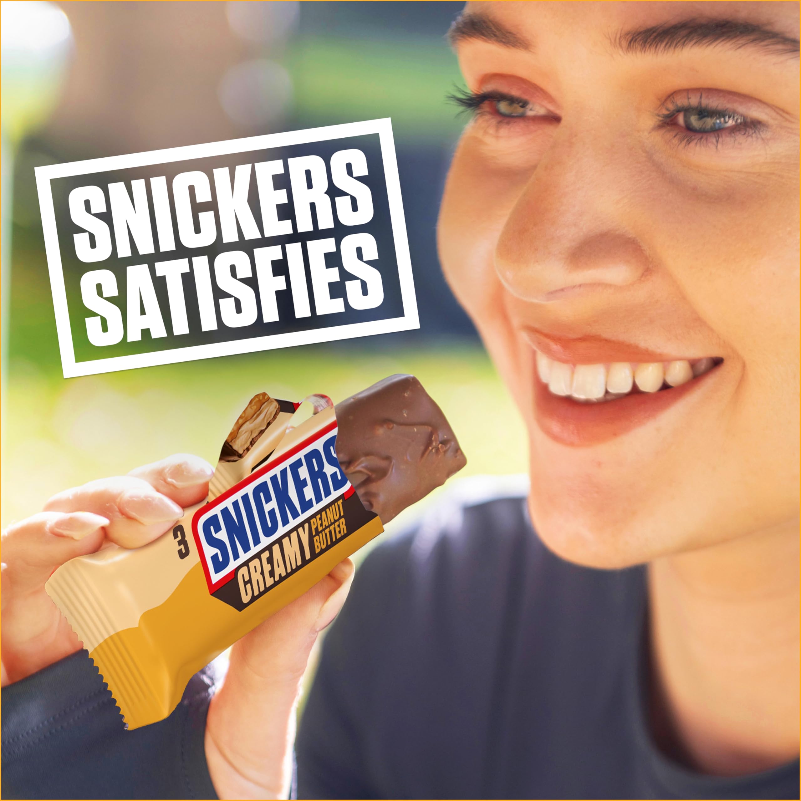Snickers Creamy Peanut Butter Chocolate Trio Bar - Creamy Peanut Butter Filling | 54.75 g (Pack of 1) 3