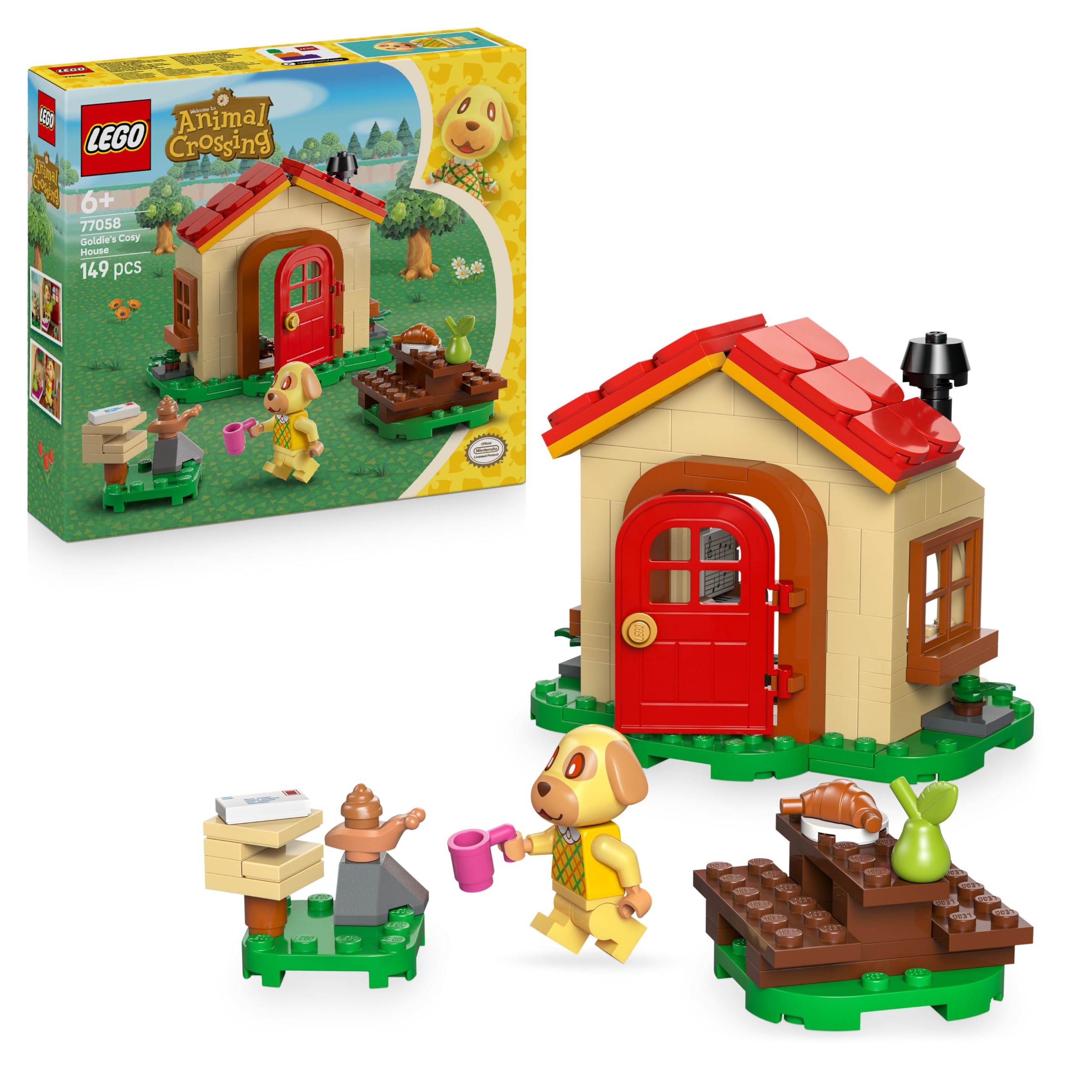 LEGO Animal Crossing Goldie's Cosy House Building Set 77058 for Ages 6+ | Includes Goldie Minifigure 1