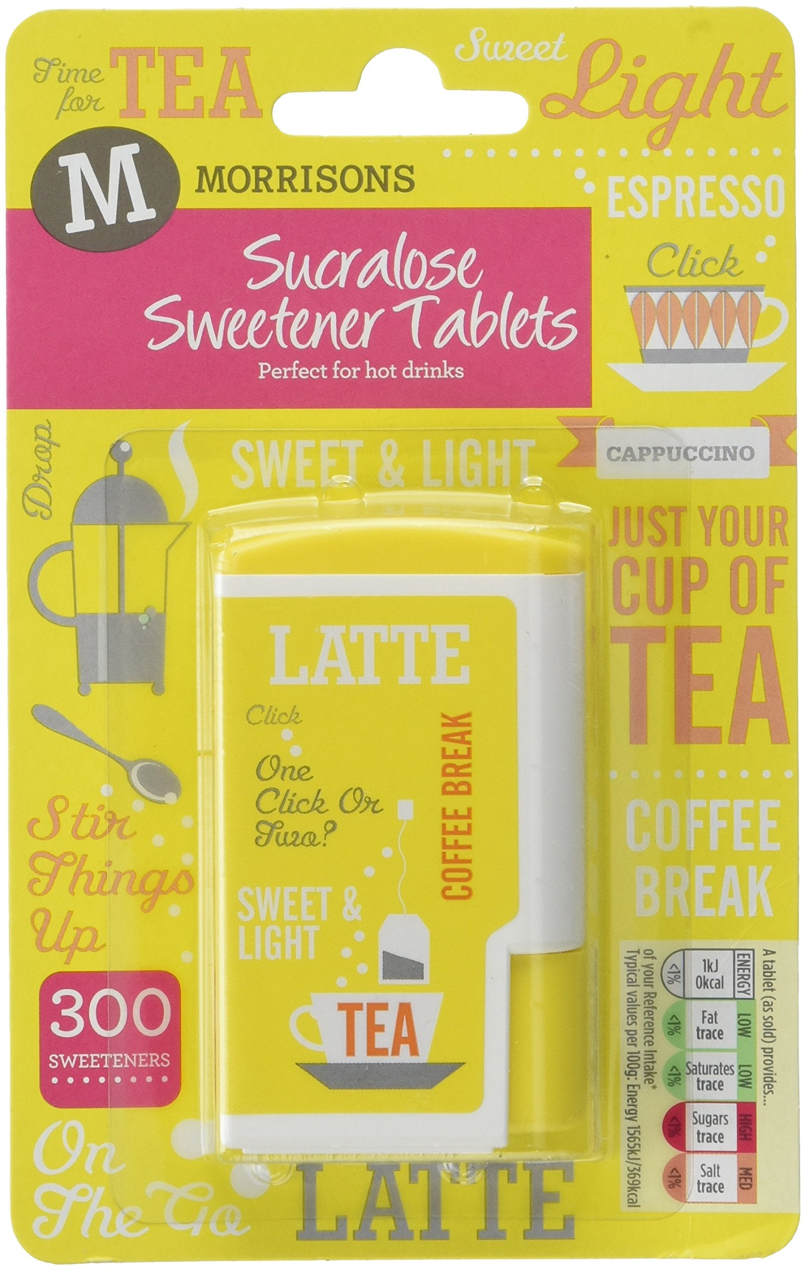 Morrisons Sucralose Sweetener Tablets - 300 Count (Pack of 12) | Calorie-Free