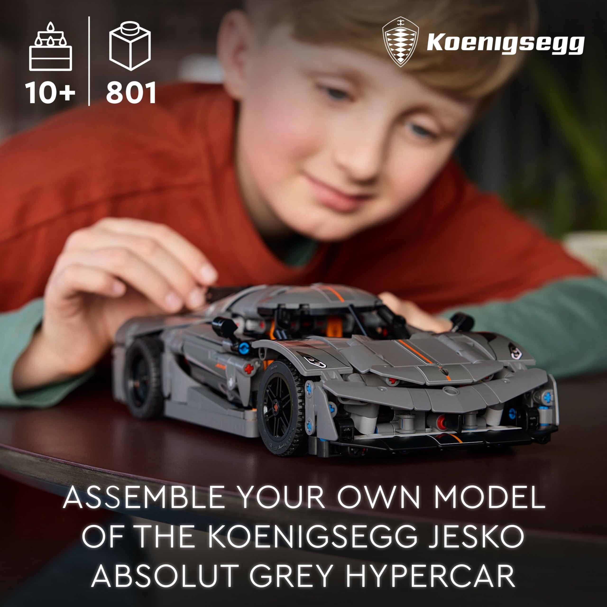 LEGO Technic Koenigsegg Jesko Absolut Grey Hypercar Building Set 42173 for Ages 10+ 2