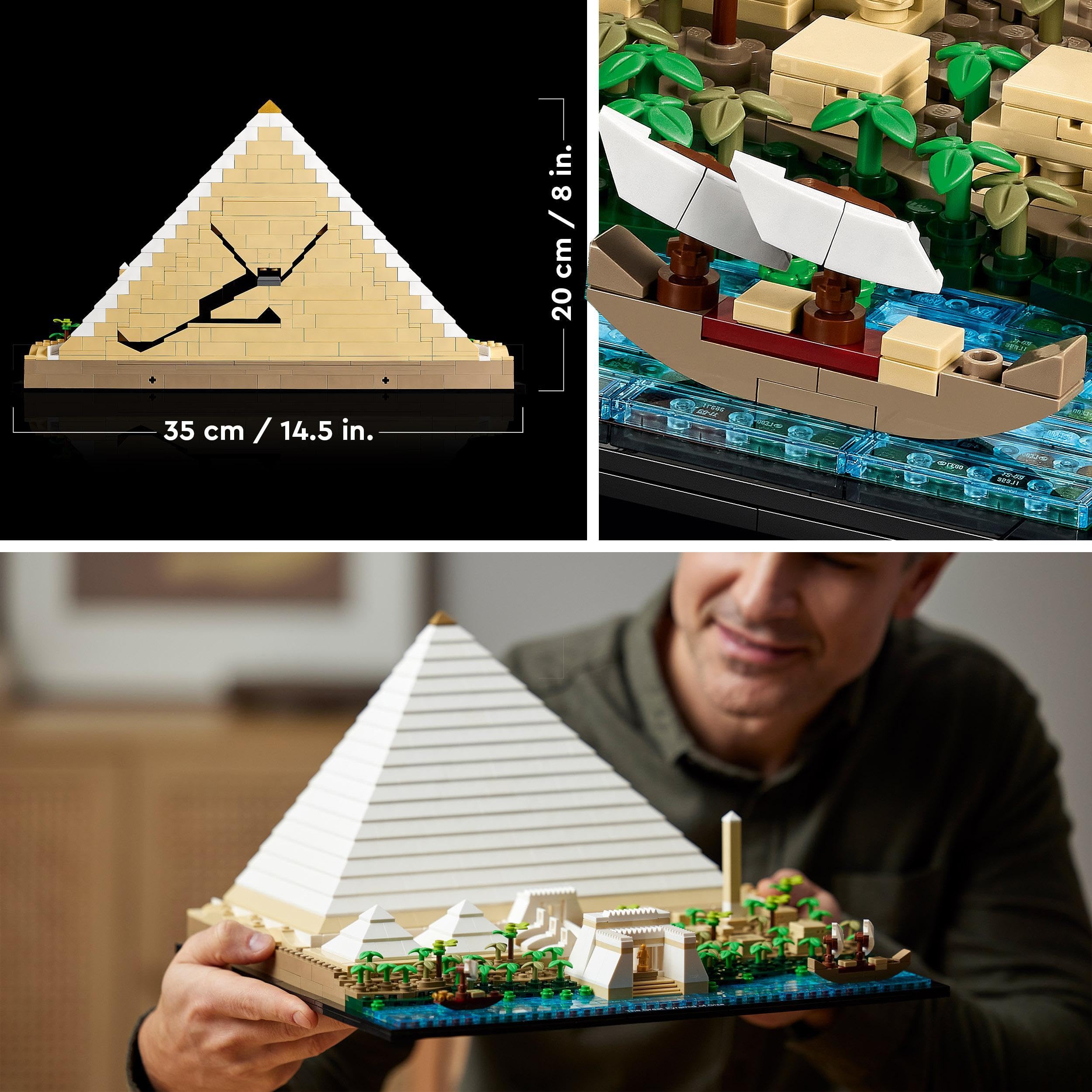 LEGO Architecture 21058 Great Pyramid of Giza Building Set | 1,476 Pieces | Ages 18+ 6
