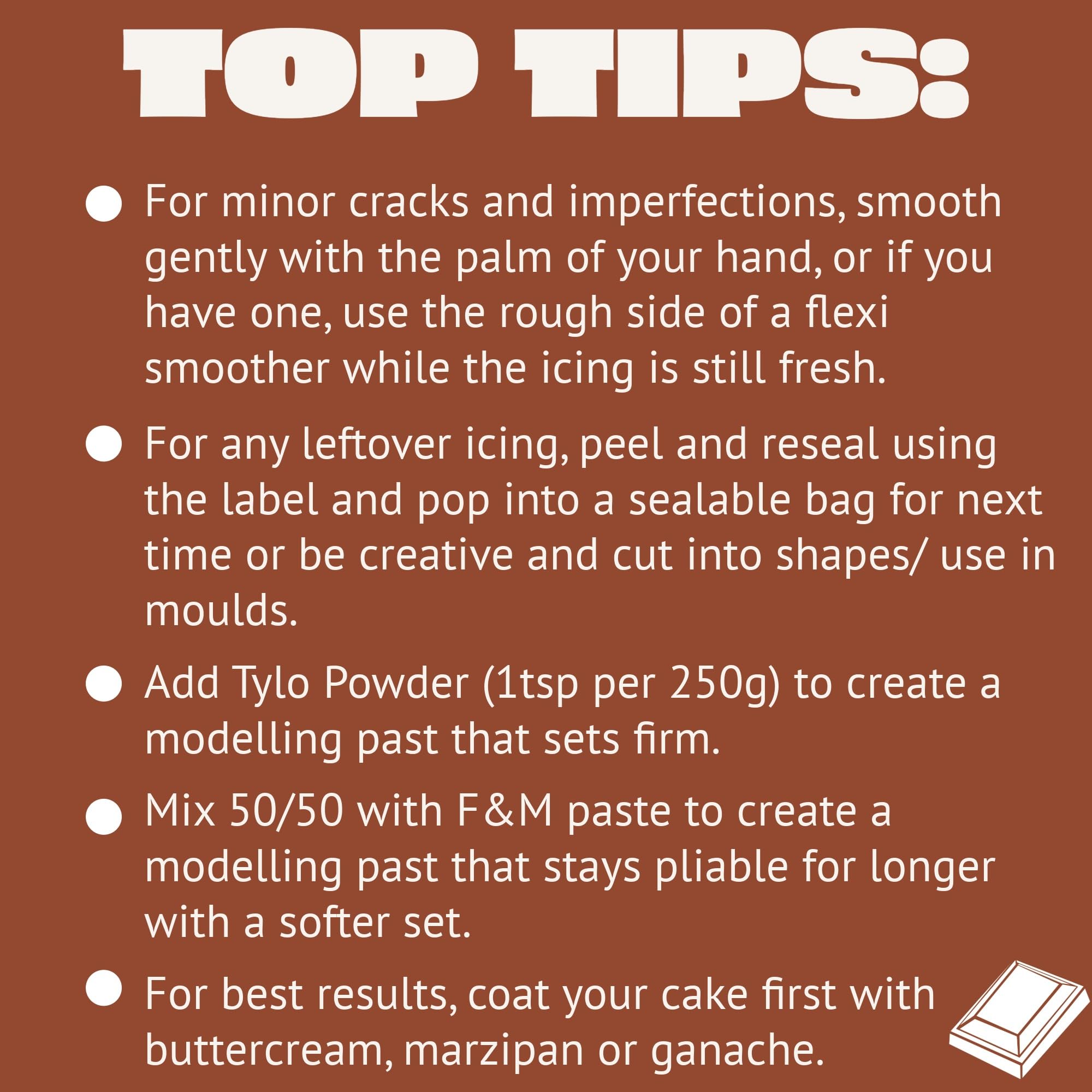 Renshaw - Brown Chocolate Flavoured Extra Stretch Ready to Roll Fondant Icing 1 kg 7