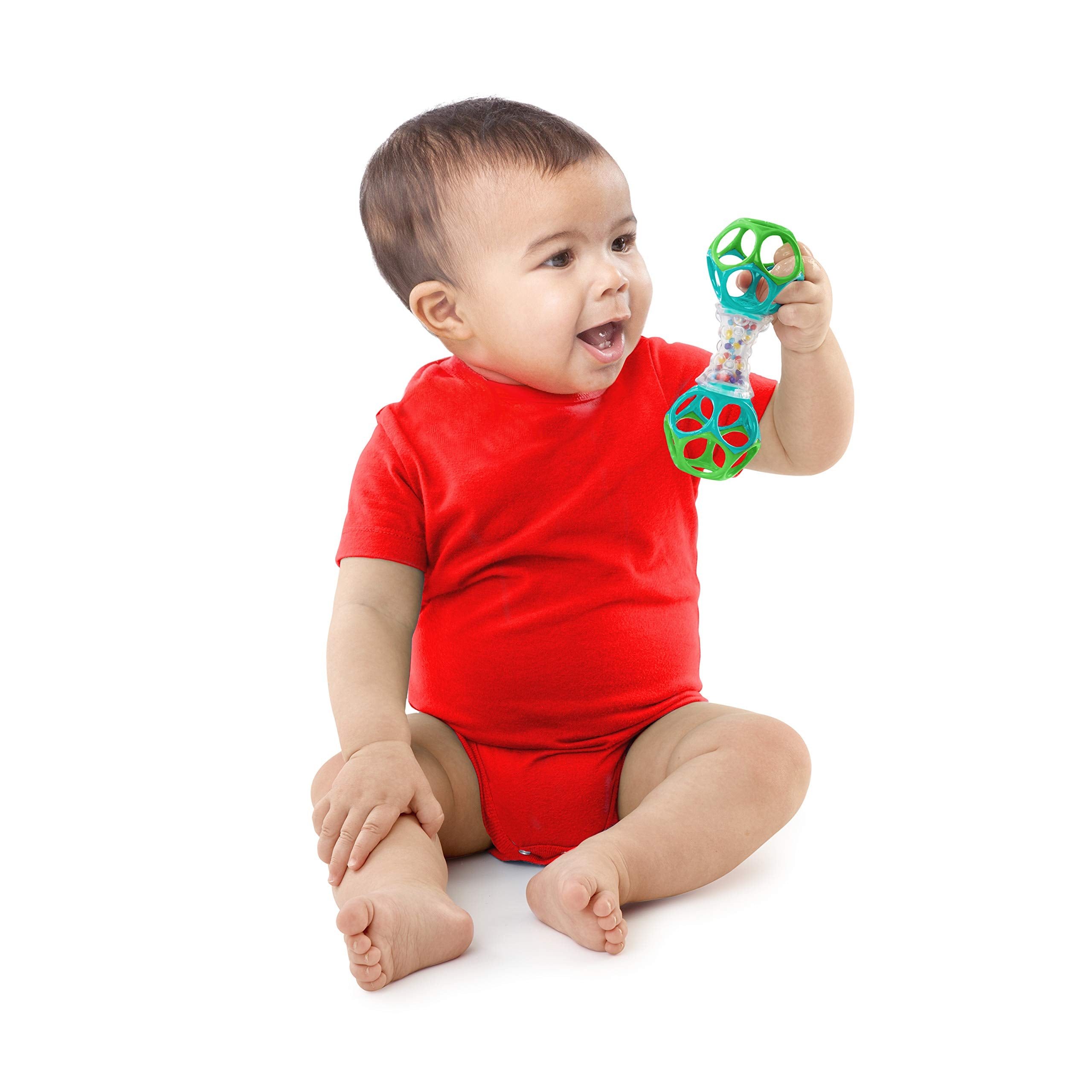 Bright Starts Oball Shaker Rattle Toy - Easy-Grip, BPA-Free for Newborns+ 2