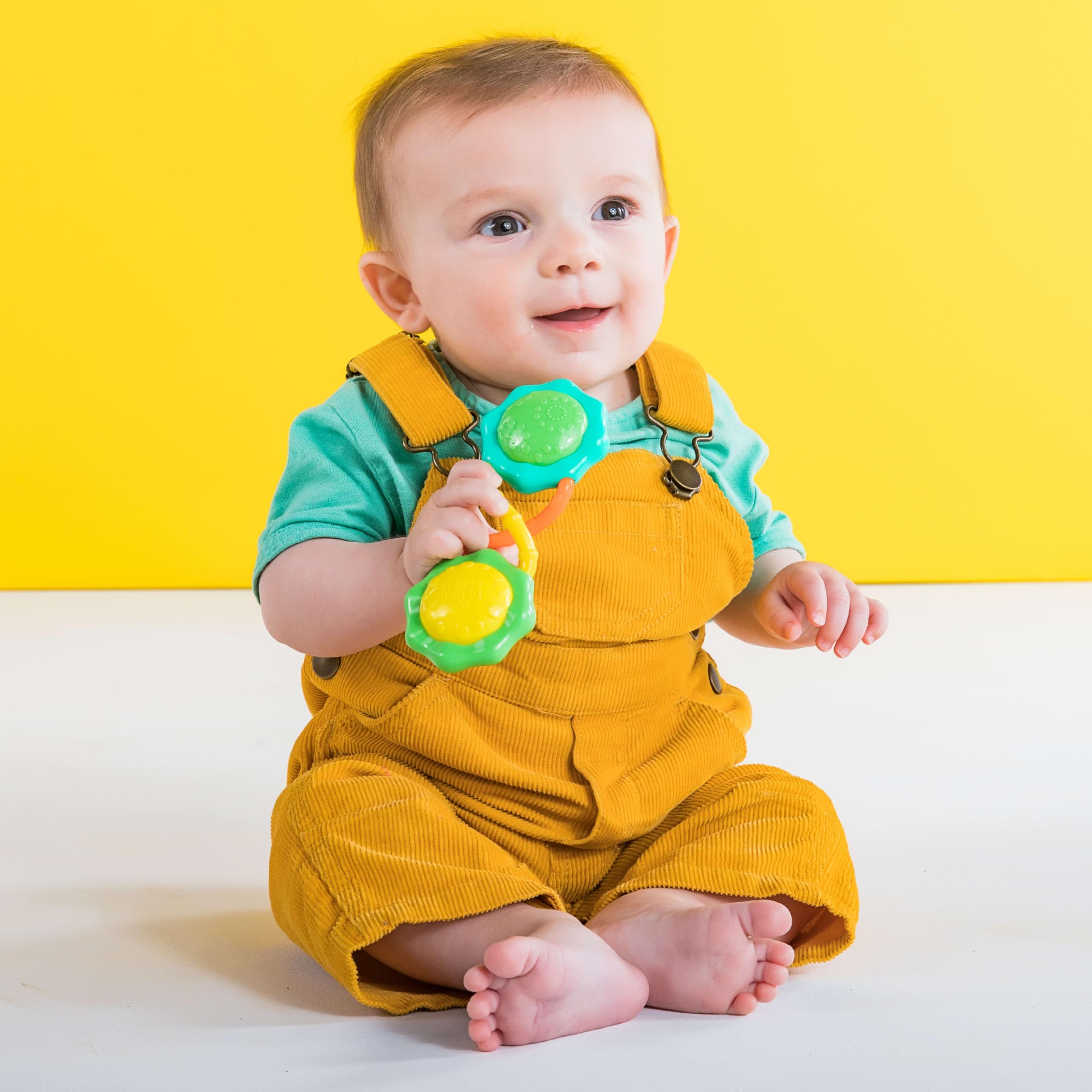 Bright Starts Rattle & Shake BPA-Free Baby Barbell Toy - Green, 3 Months+ 5