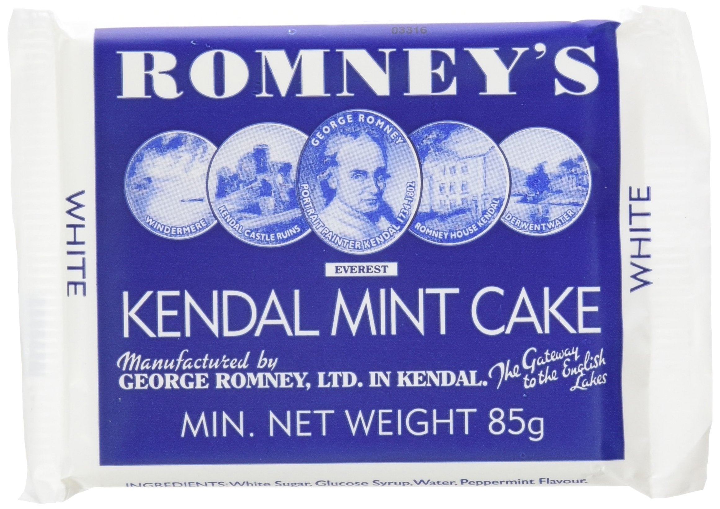 Romney's Kendal Mint Cake Bar - Energy Boost for Hiking | 8 x 85g Pack