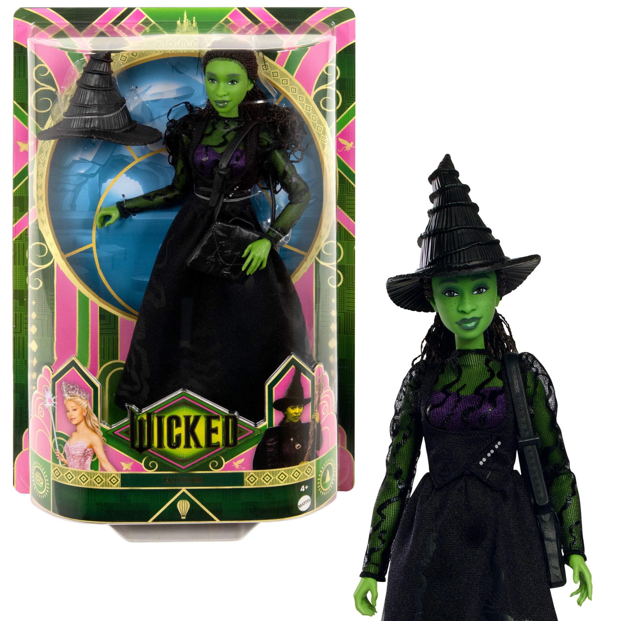 Mattel Elphaba Fashion Doll - 11.4 Inch, Ages 4+, Green Skin, Braided Hair, Removable Outfit