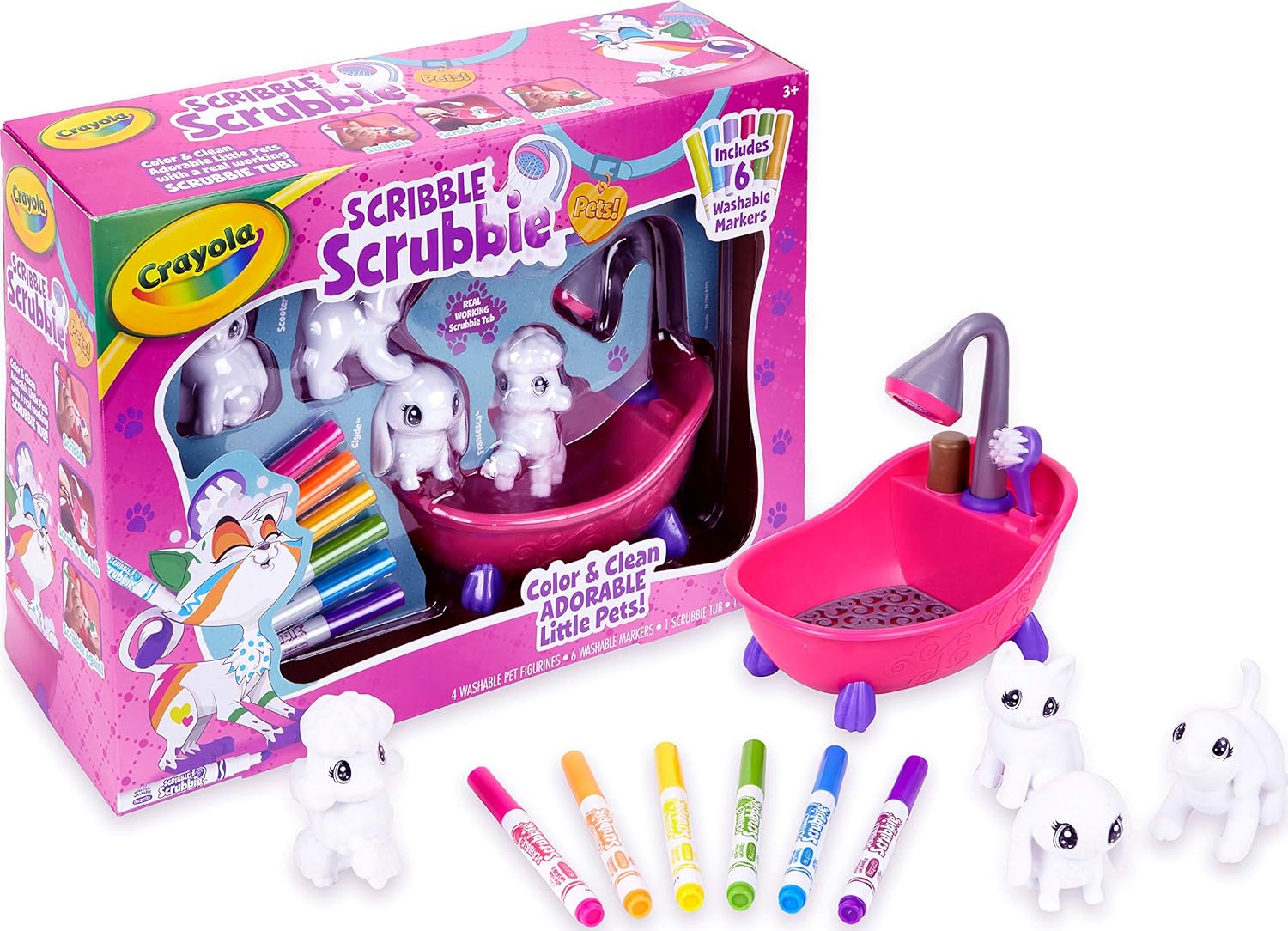 Crayola Washimals Pets Playset - Color, Wash & Reuse Creative Craft Kit for Kids 1