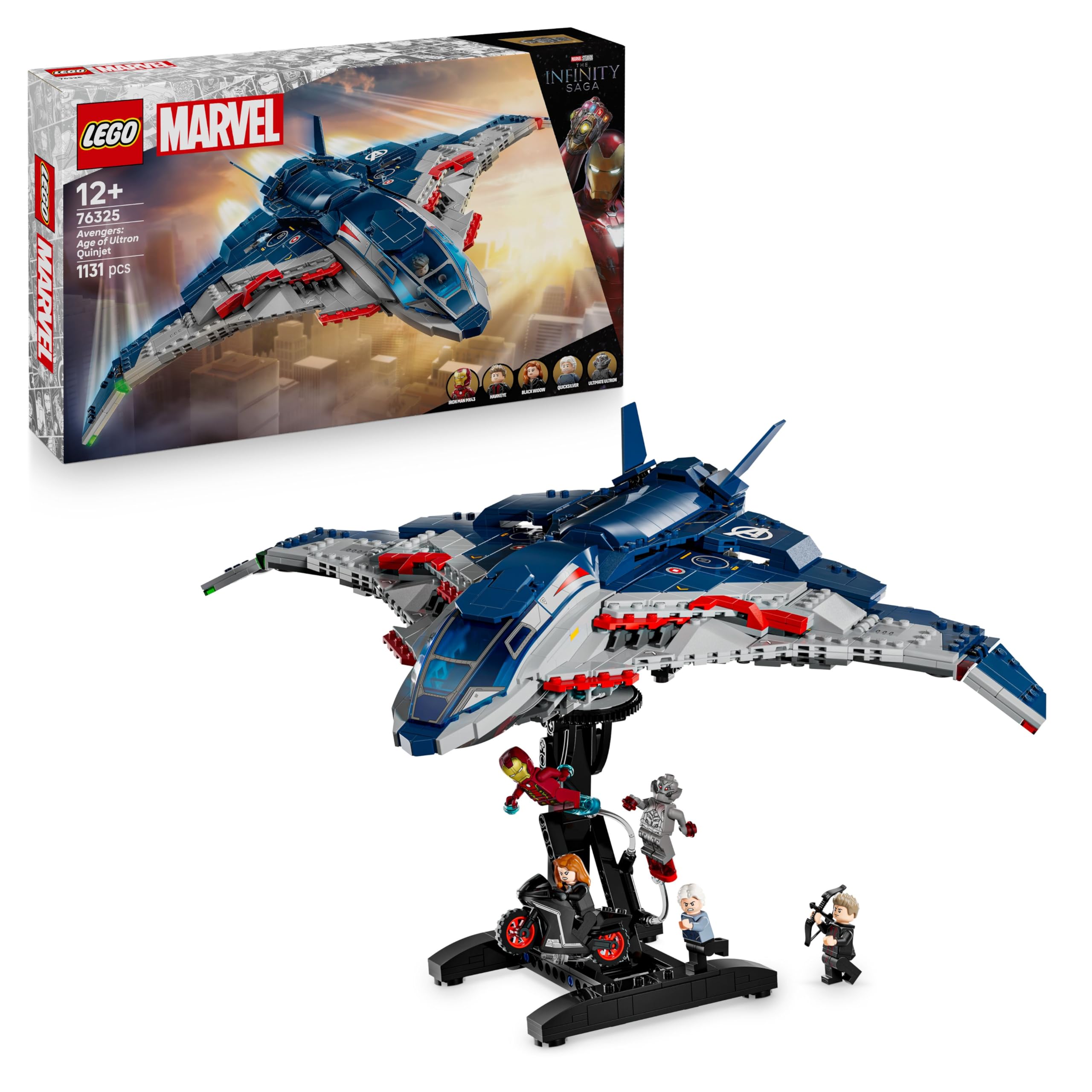 LEGO Marvel 76325 Avengers: Age of Ultron Quinjet Building Set | Ages 12+ | 5 Minifigures