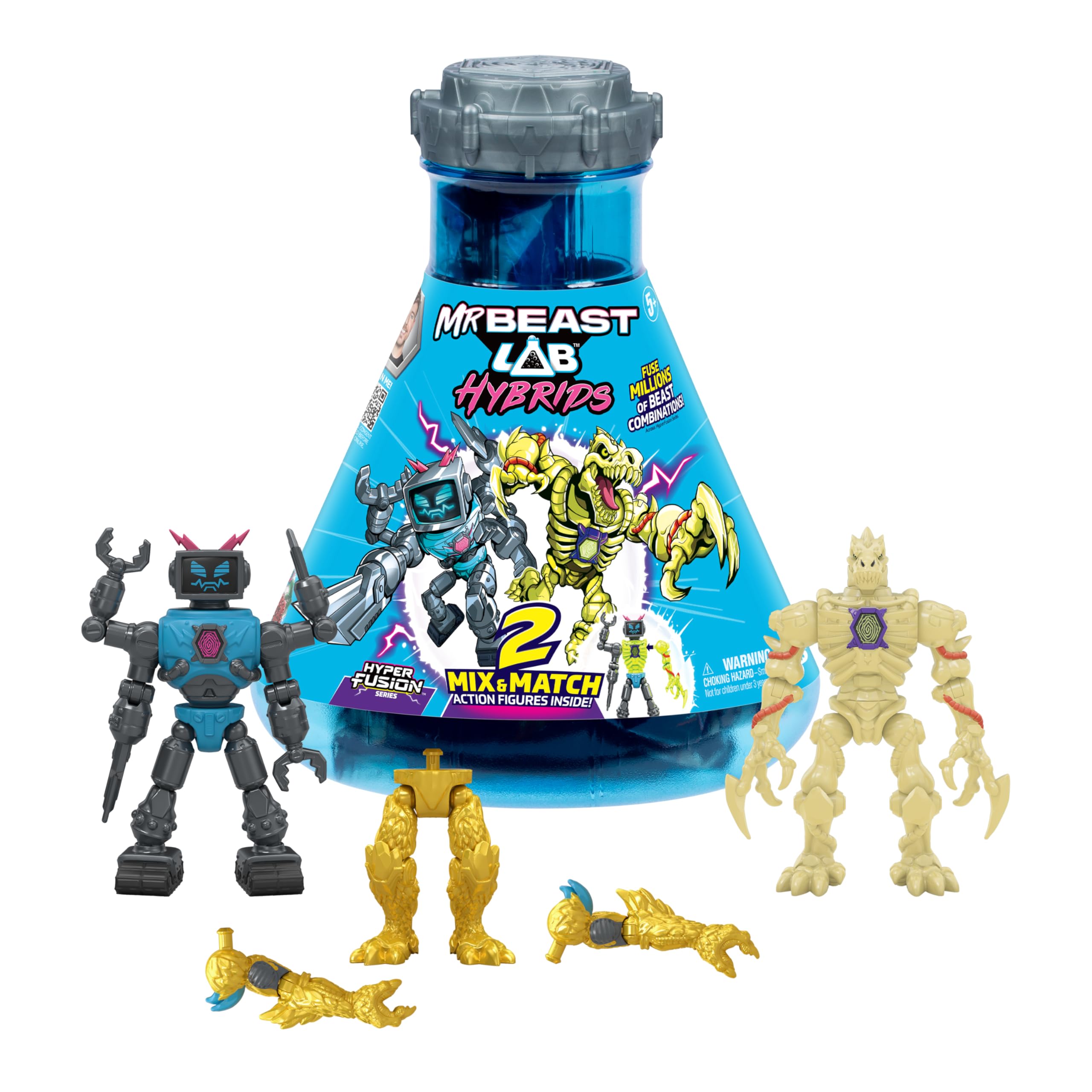 MrBeast Lab Hybrids Multi Pack - Mix & Match Fusion Action Figures for Kids 5+