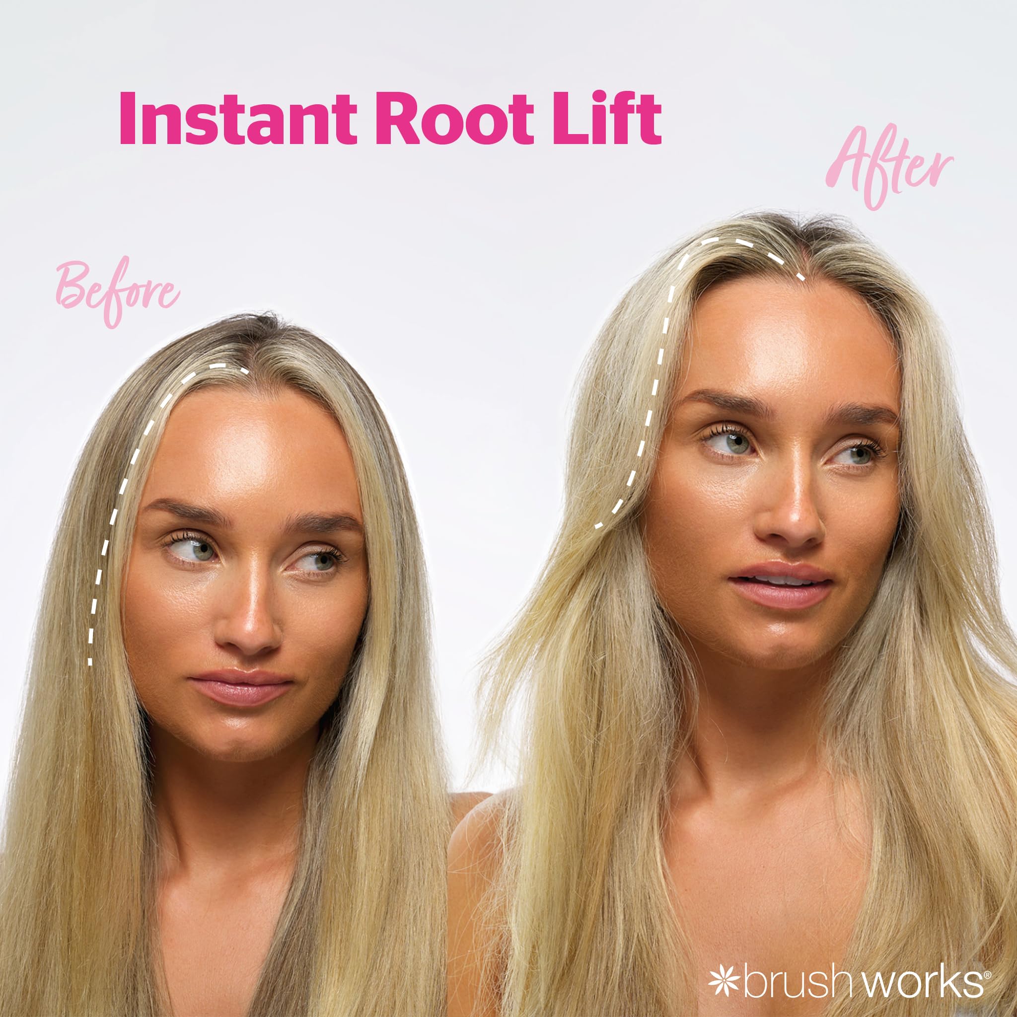 Brushworks Volumising Hair Clips - Instant Root Lift for Fine Hair | 2 Count | Pink