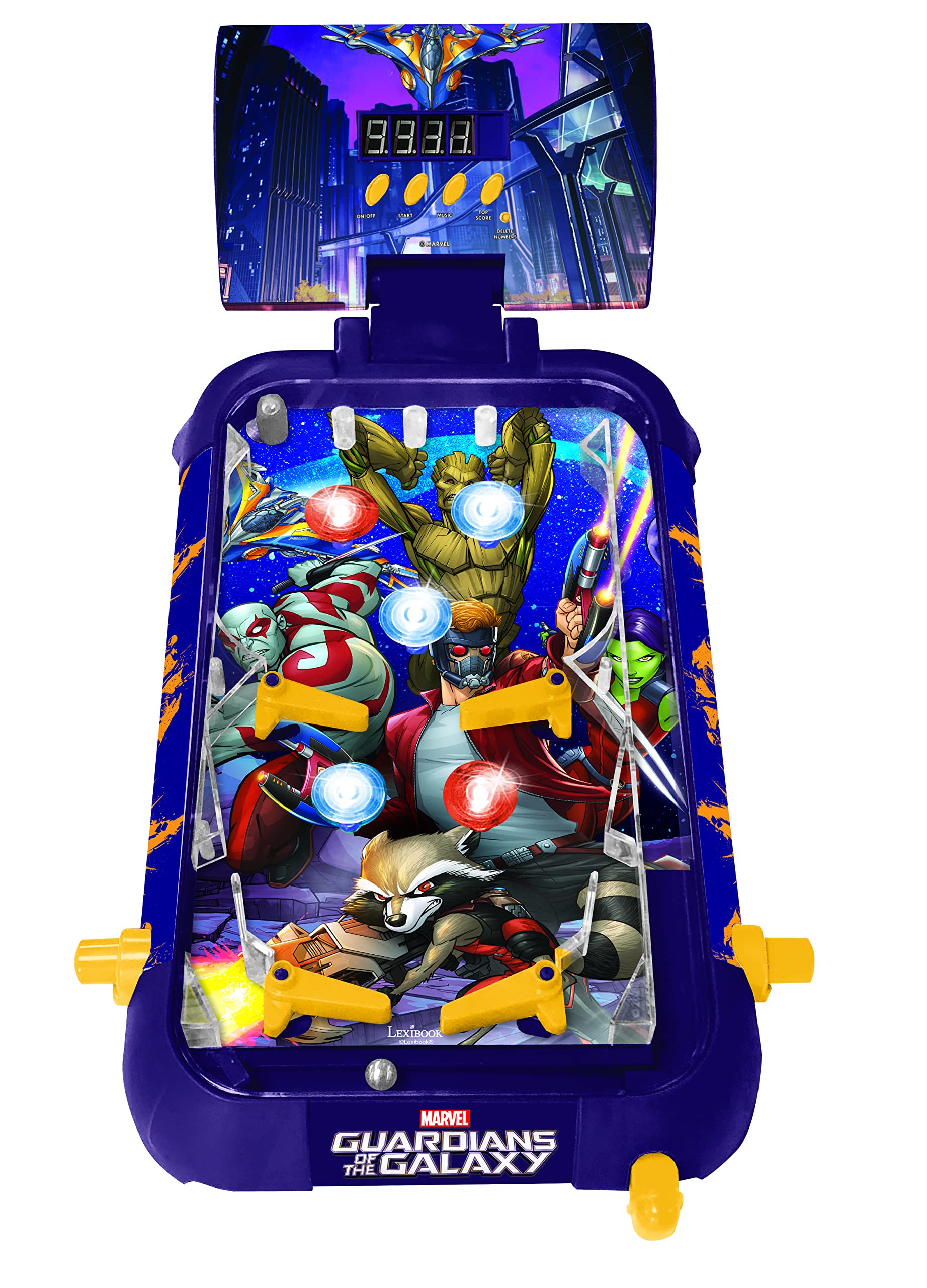 Lexibook JG610GG Marvel Guardians of the Galaxy Electronic Pinball Game - 4 Flippers, LCD Score, Light & Sound Effects 7