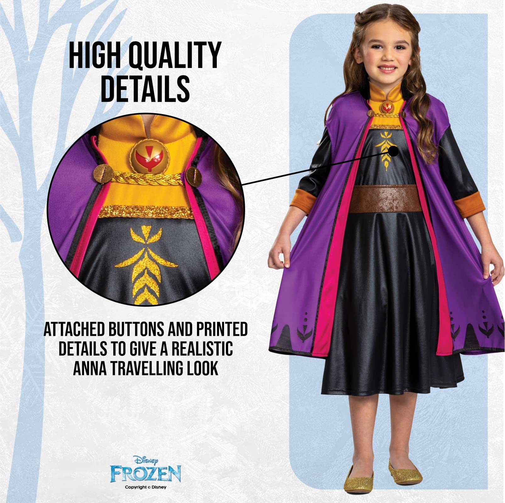 Disguise Anna Costume - Traveling Classic Dress Up for Girls 7