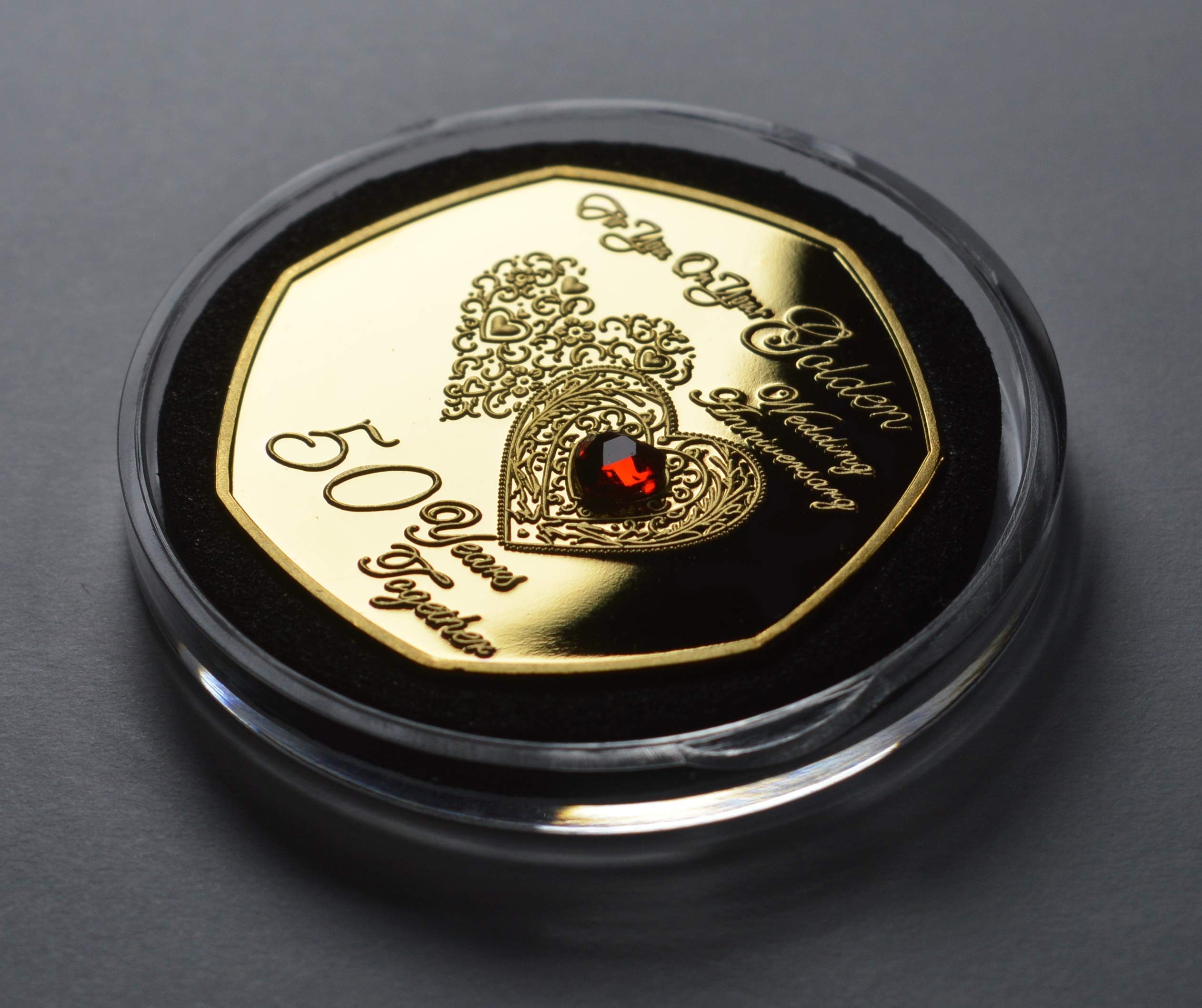 The Commemorative Coin Company 50th Golden Wedding Anniversary 24ct Gold Coin Set 2
