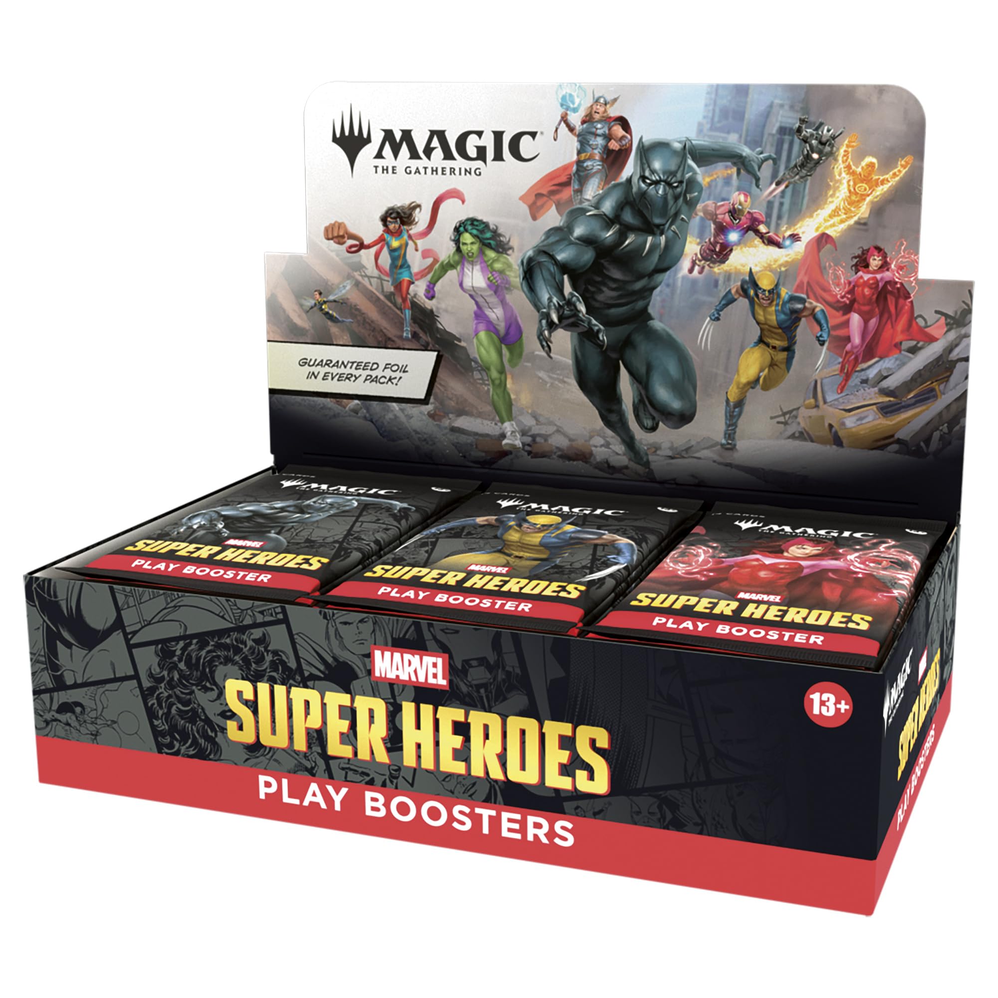 Magic: The Gathering - Marvel Super Heroes Play Booster Box | 30 Packs, 420 Cards Total
