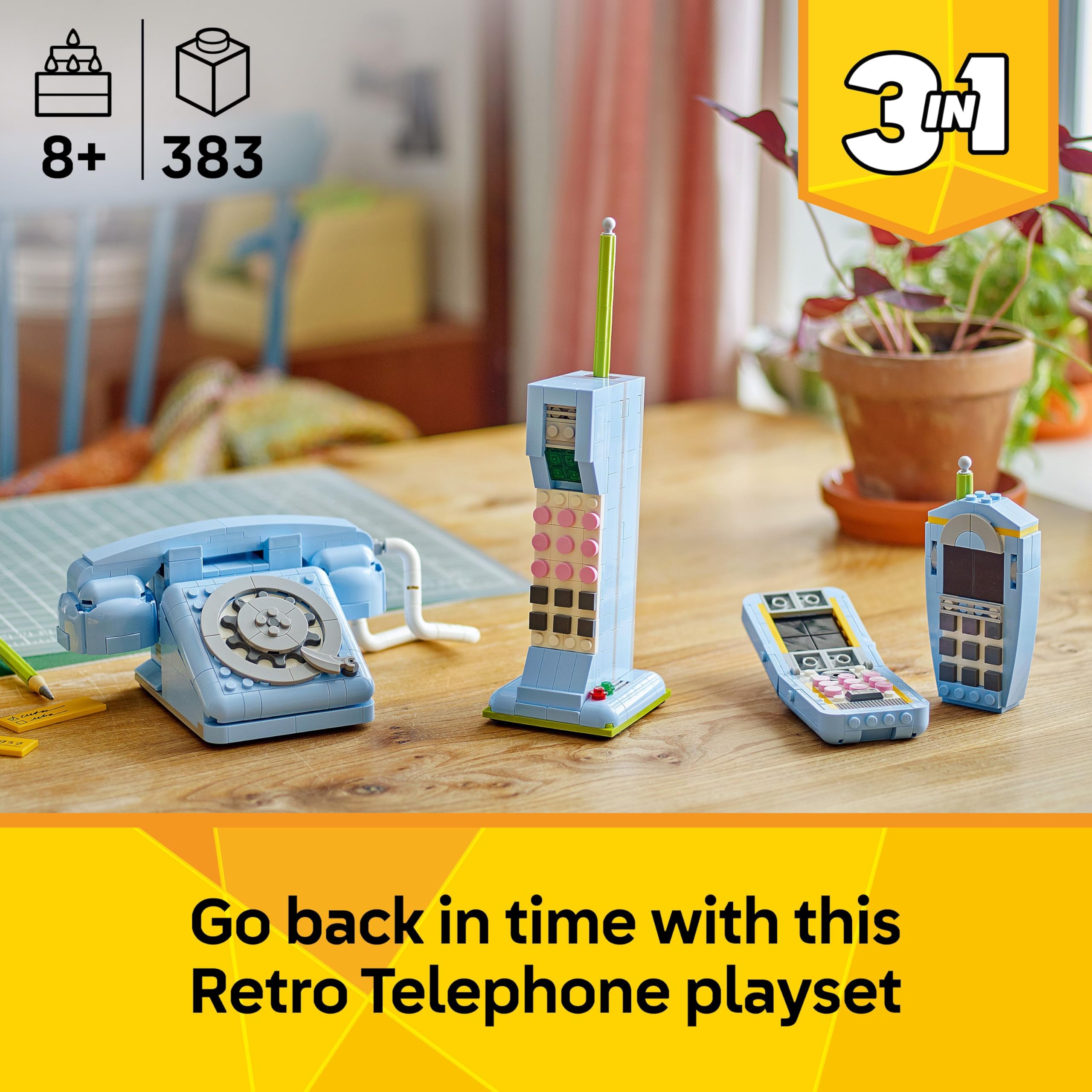LEGO Creator 3in1 Retro Telephone 31174 Building Set | 3 Models in 1 | Ages 8+