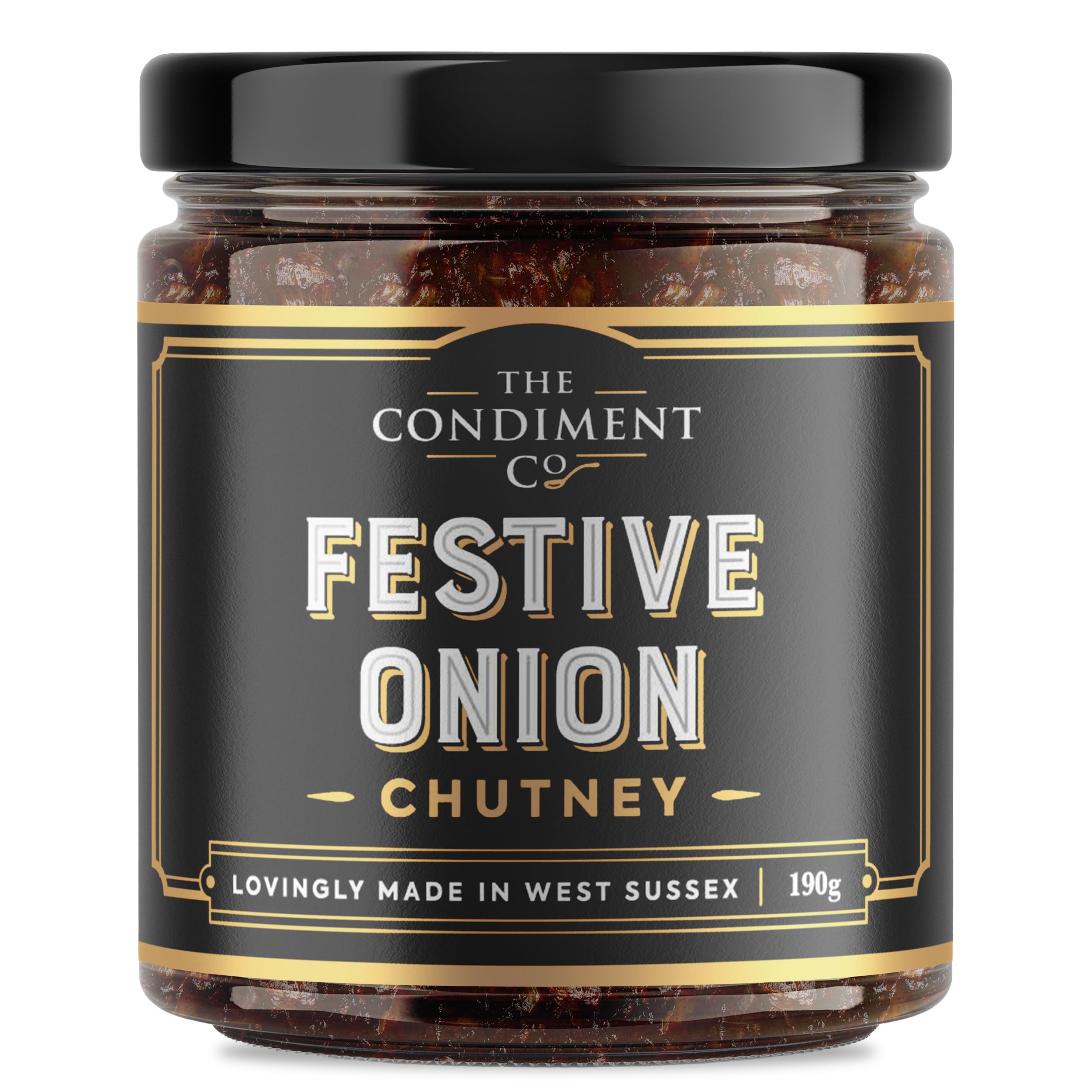 The Condiment Company Festive Onion Chutney - 190g Rich Caramelised Christmas Chutney
