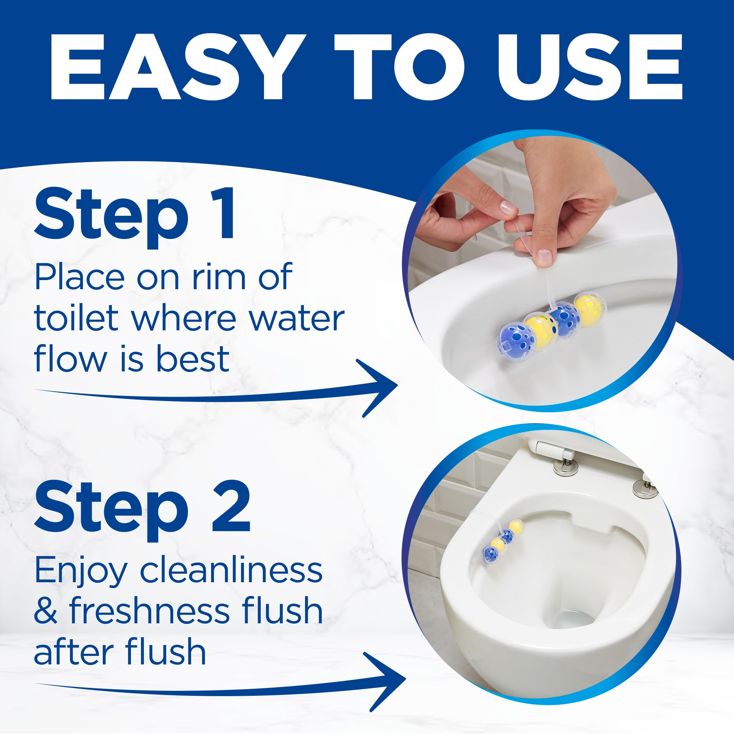 Bloo Power Active Toilet Rim Block - Lemon Scent, 50g | 100% Anti-Limescale | Lasts up to 240 Flushes 4