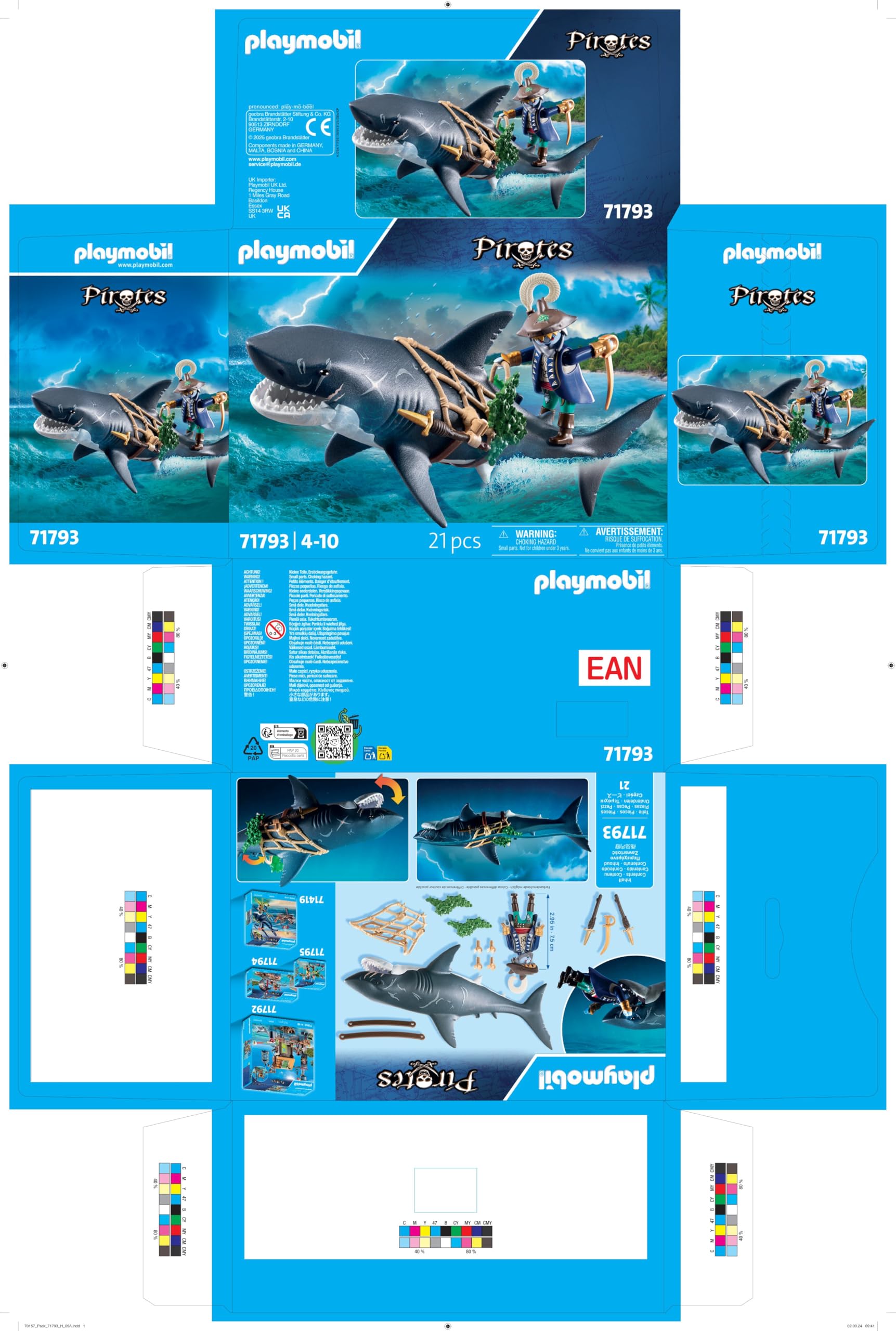 Playmobil Pirates Danger from Giant Shark Playset | Ages 4+ | Model 71793 5