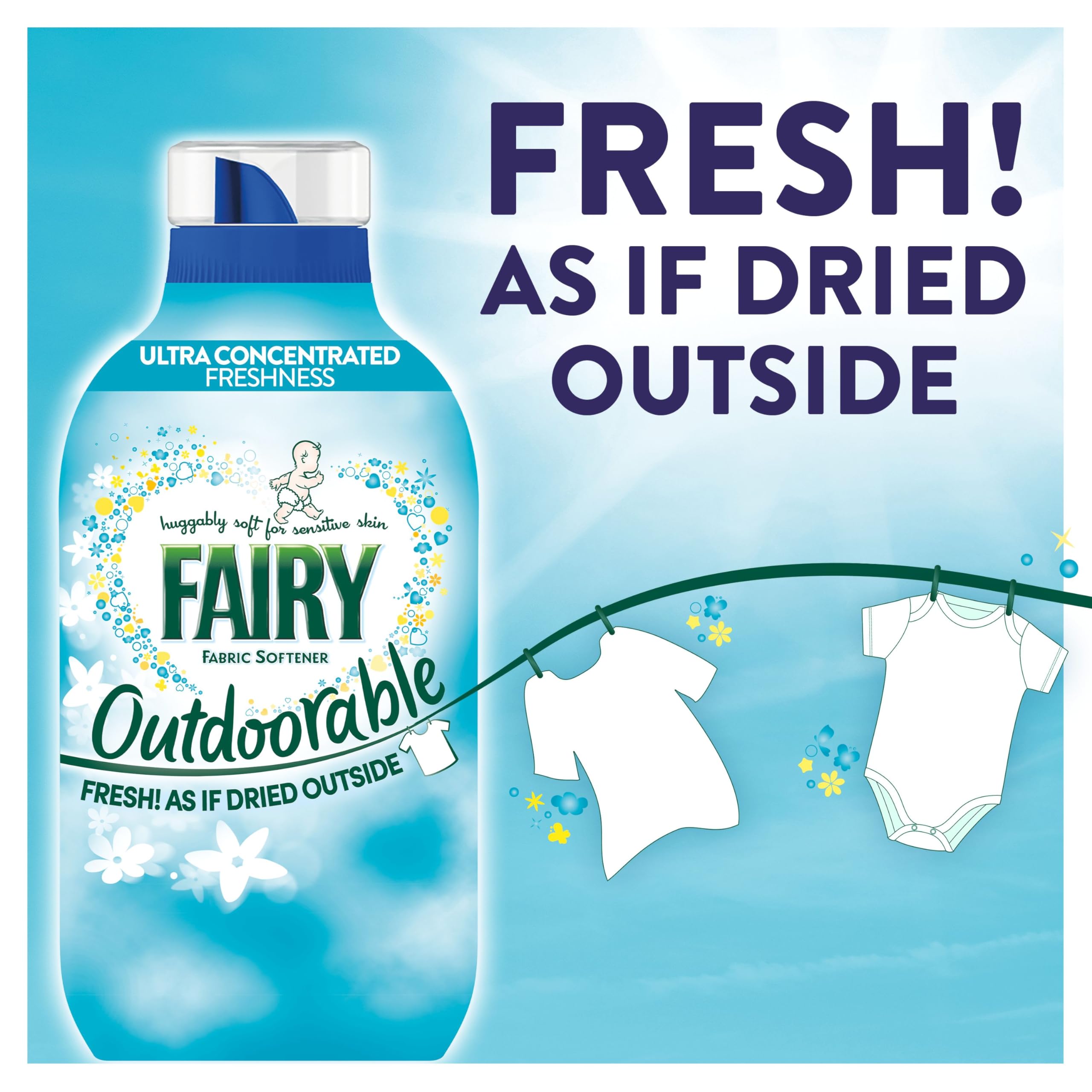 Fairy Non Bio Outdoorable Liquid Fabric Softener - 84 Washes, Ultra Concentrated, 1.18L