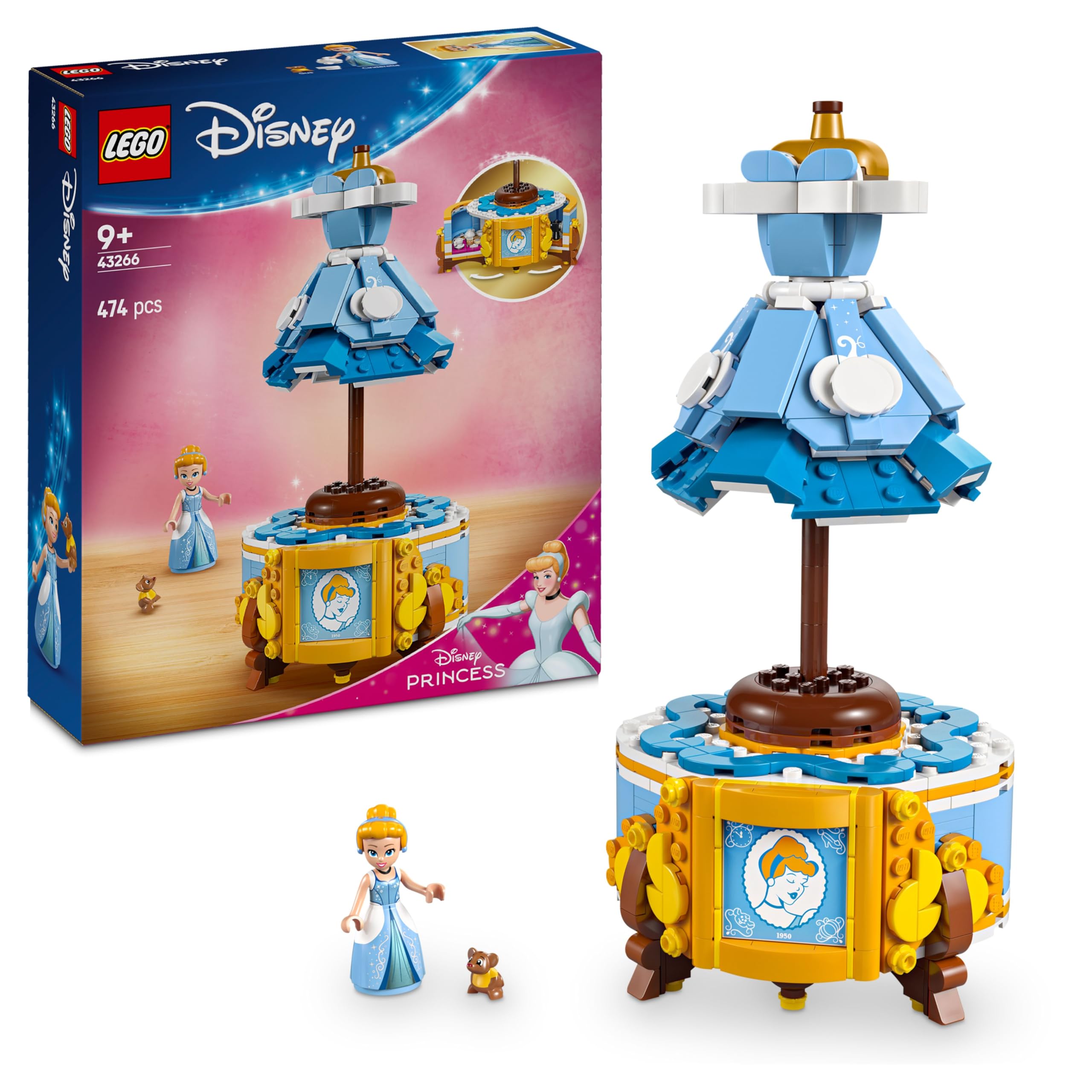 LEGO Disney Princess Cinderella's Dress Building Set - 474-Piece Toy for Ages 9+