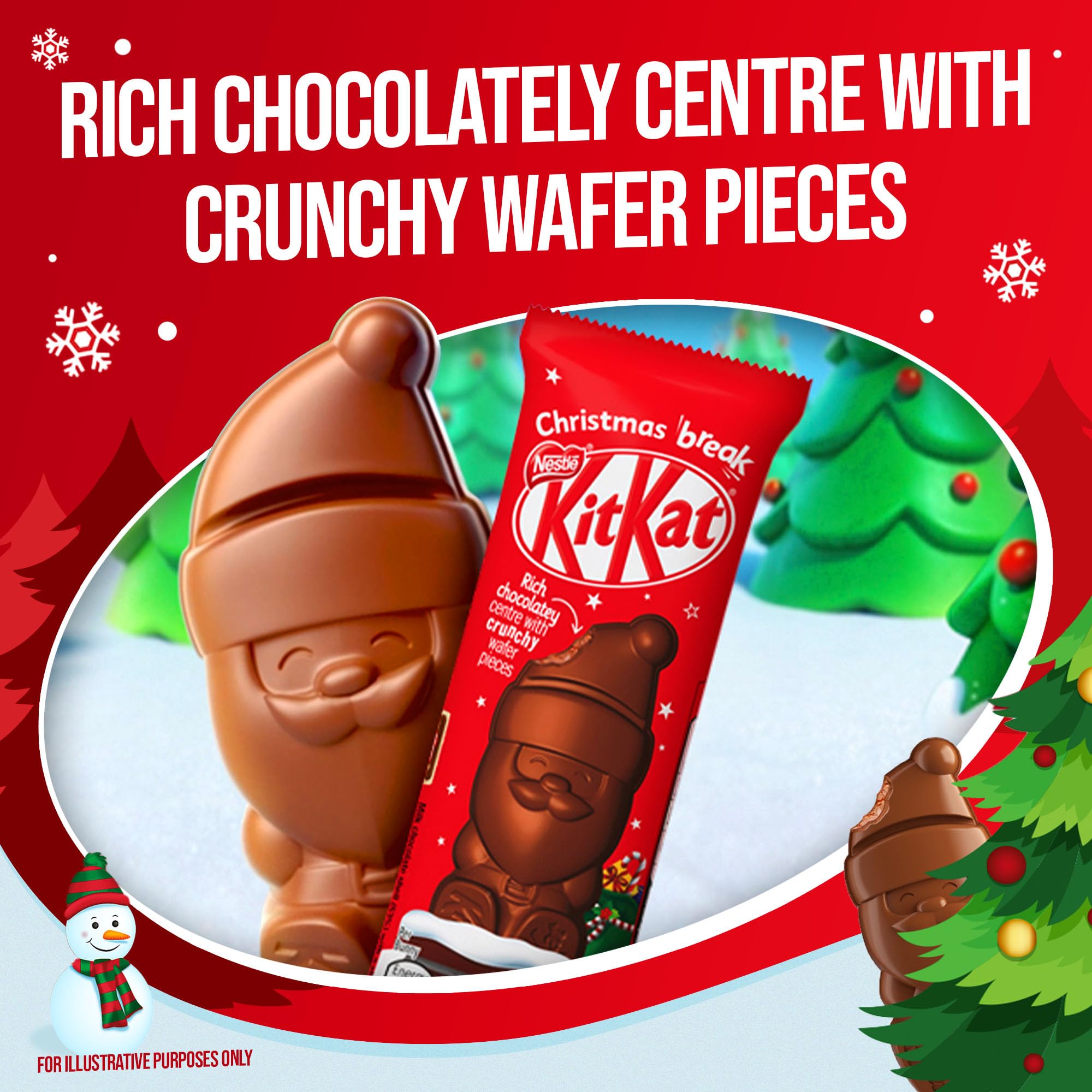 KitKat Pouch Santa 55g - Gluten Free Milk Chocolate Santas with Crispy Wafer 11