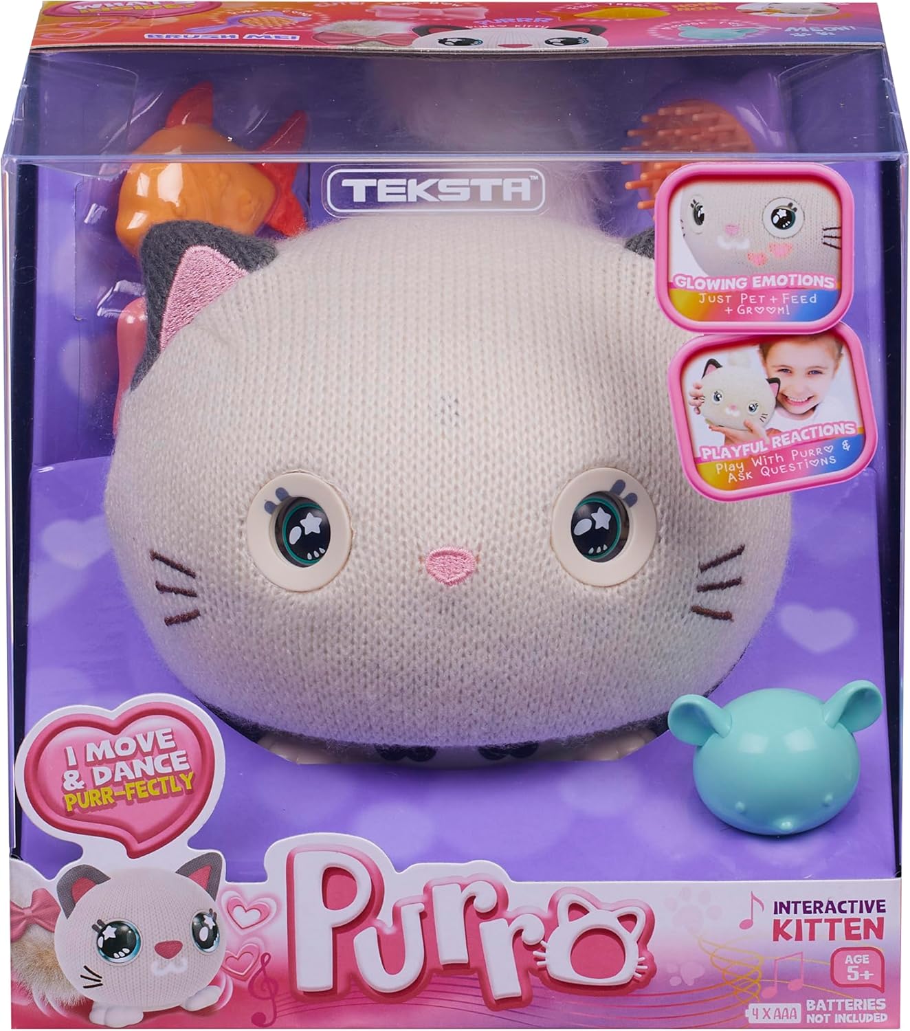 Teksta Purro The Interactive Smart Kitty - Plush Electronic Pet Toy for Kids 5+ 1