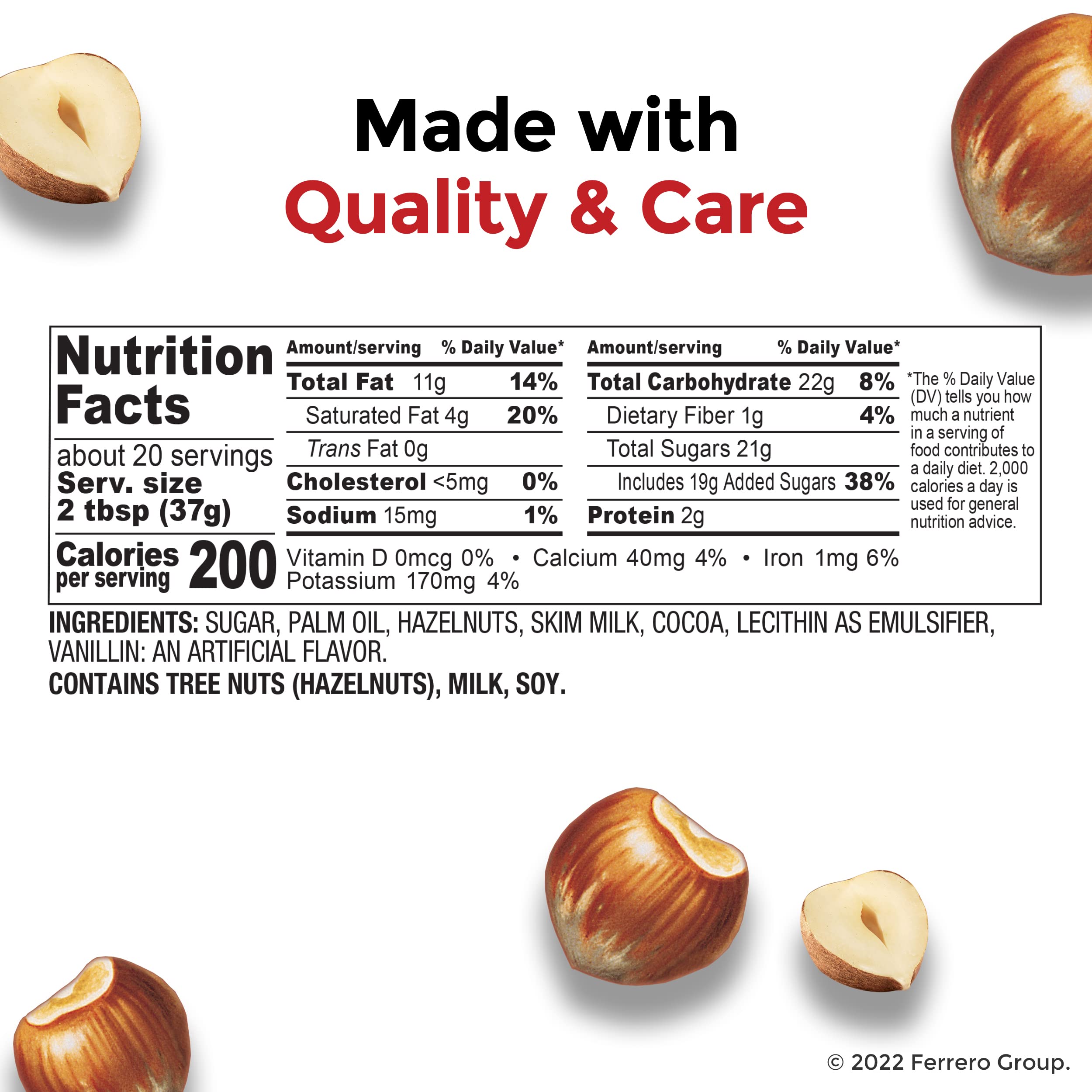 Nutella Hazelnut Chocolate Spread 750g Jar - Gluten Free, No Artificial Colours or Preservatives 12