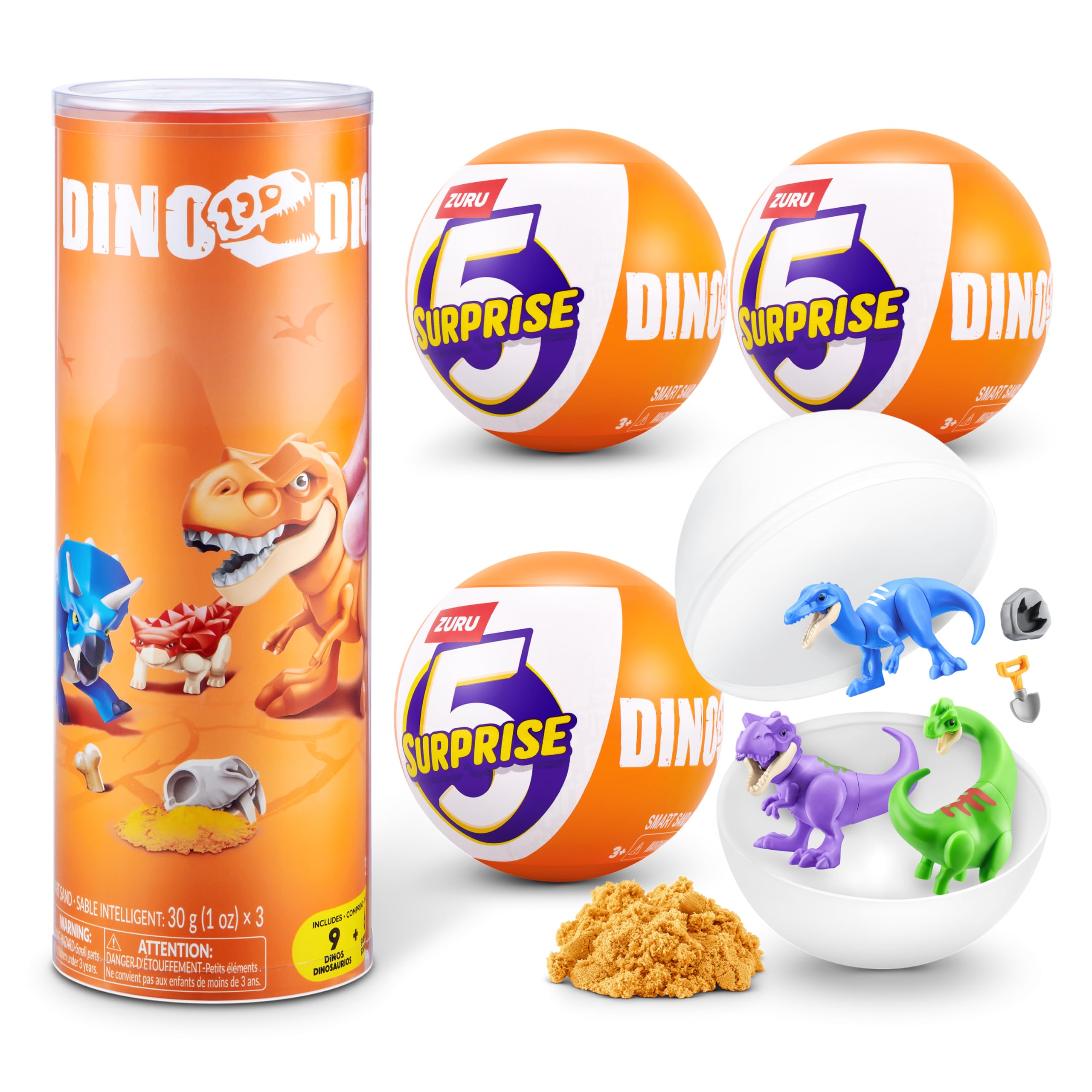 5 Surprise Dino Capsule Series 1 - 3 Pack | Collectible Dinosaurs | Ages 3+