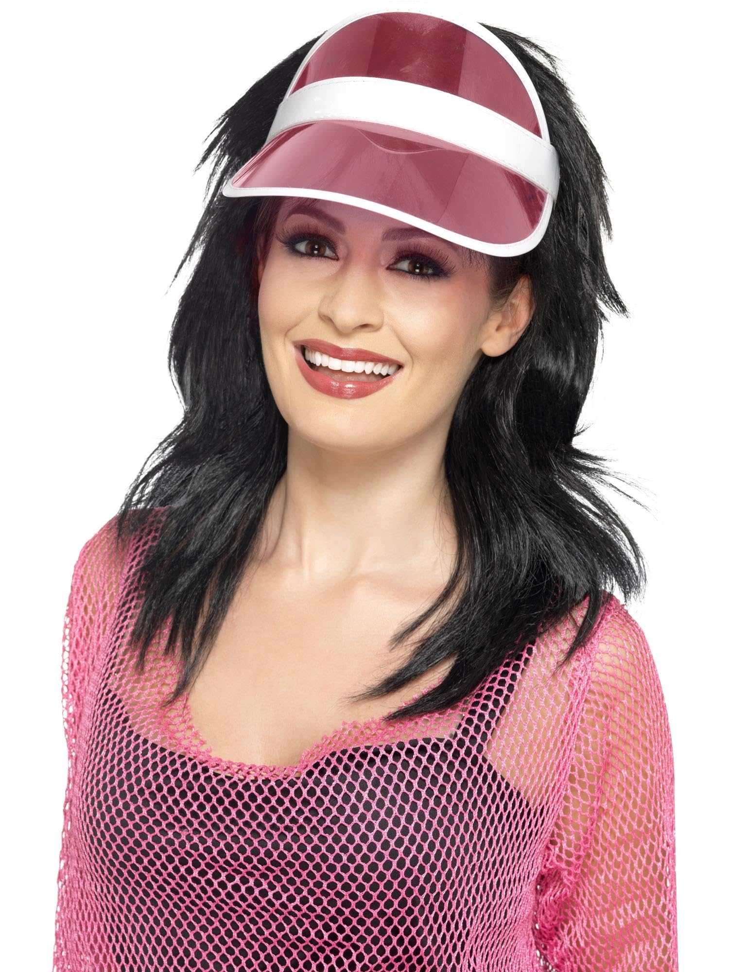 Smiffys 80s Sun Visor - Pink, One Size