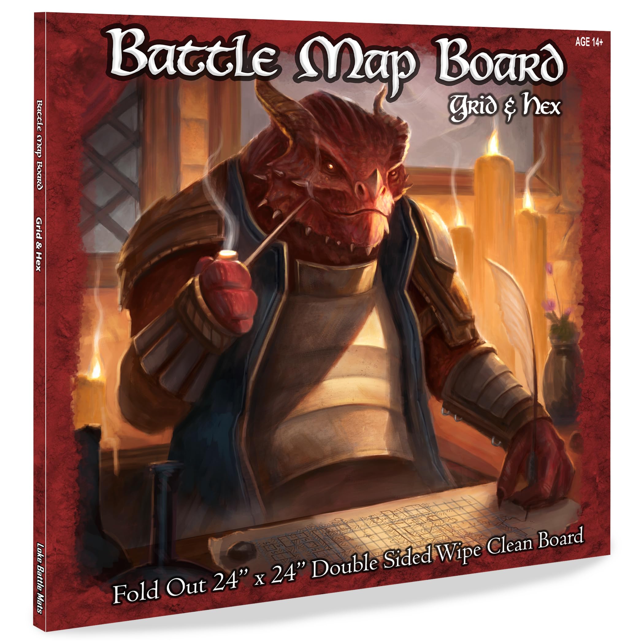 Loke BattleMats Battle Map Board Grid & Hex | Dual-Sided Laminated Plastic | Multicolor